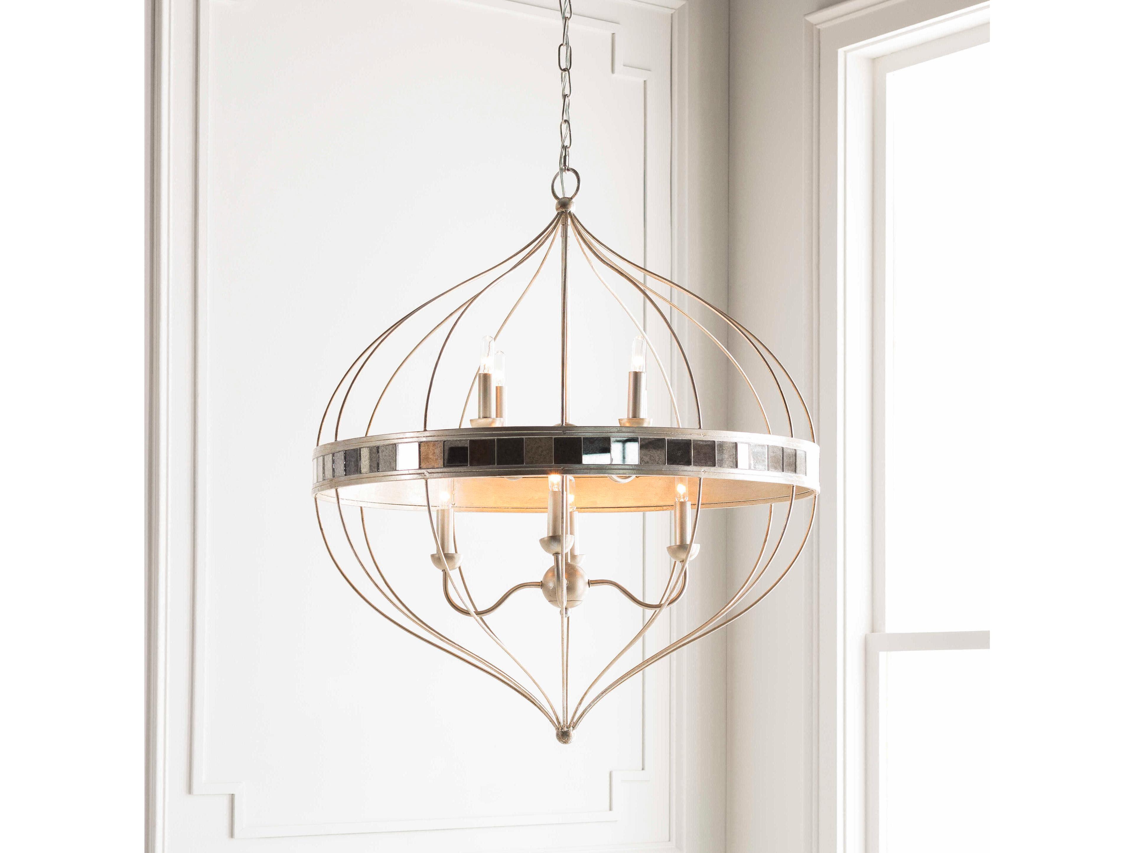 Surya Aerial 8-Light Metallic Silver Tiered Pendant