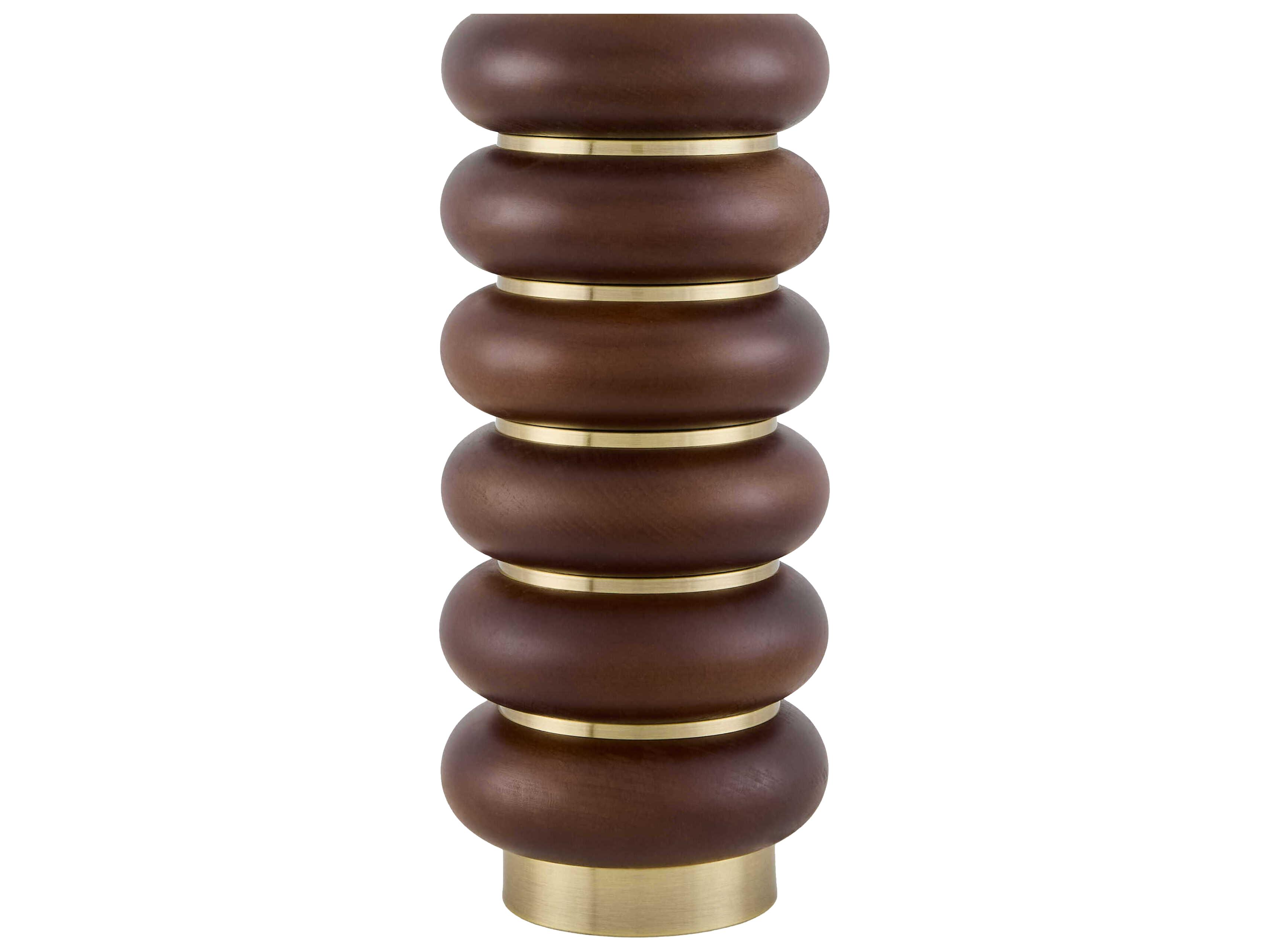 Surya Anefis Metallic Gold Brown Seagrass Clear Polyester Table Lamp