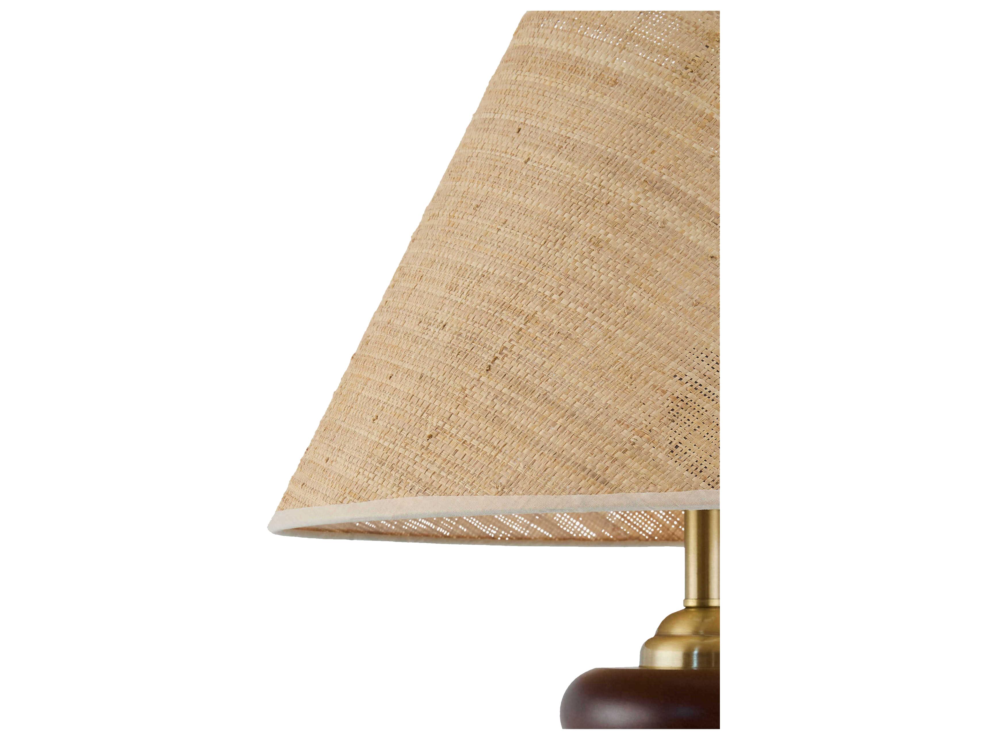 Surya Anefis Metallic Gold Brown Seagrass Clear Polyester Table Lamp