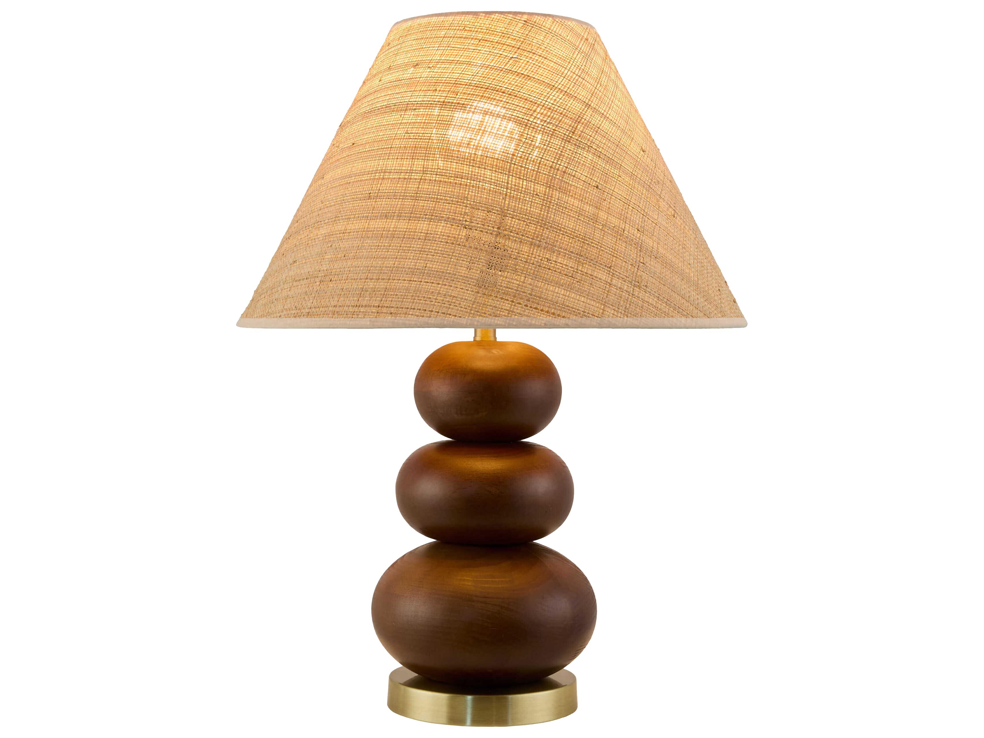Surya Anefis Metallic Gold Brown Seagrass Clear Polyester Table Lamp