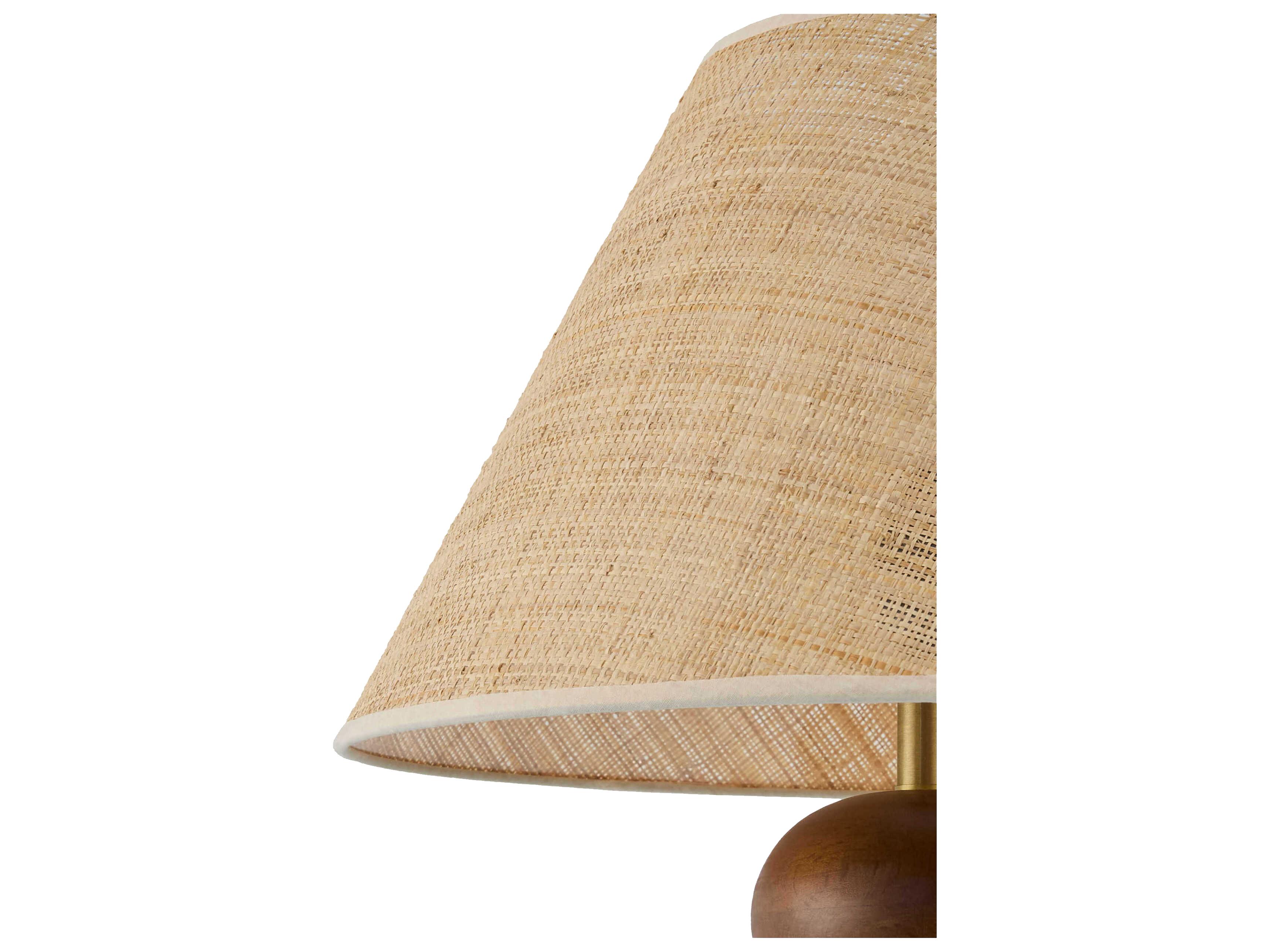 Surya Anefis Metallic Gold Brown Seagrass Clear Polyester Table Lamp