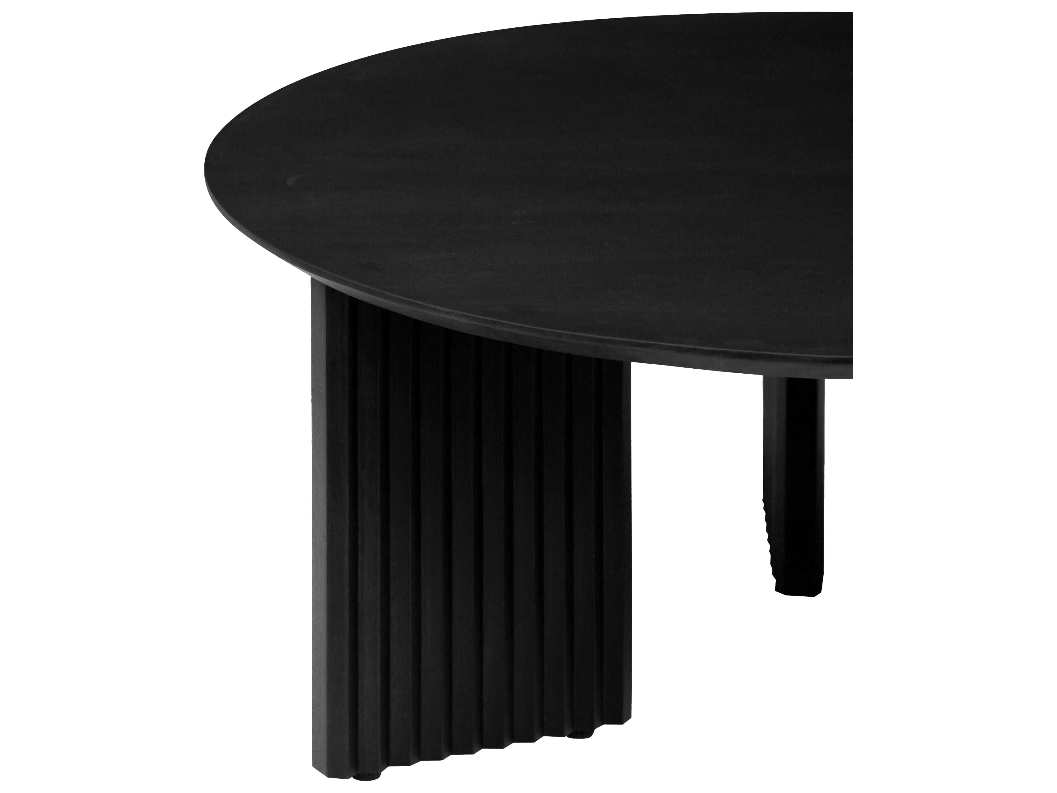 Surya Agnes Round Wood Black Coffee Table