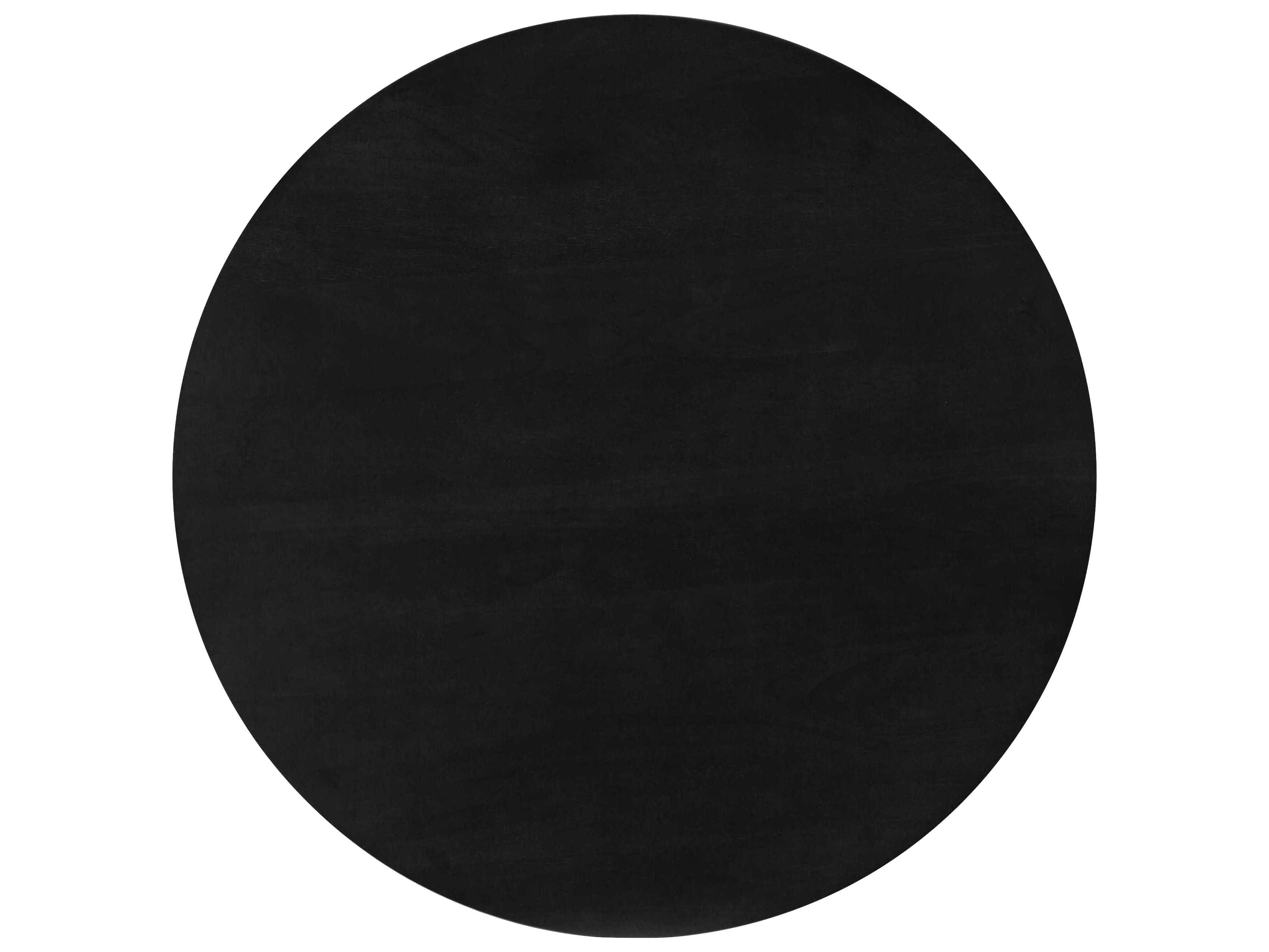Surya Agnes Round Wood Black Coffee Table