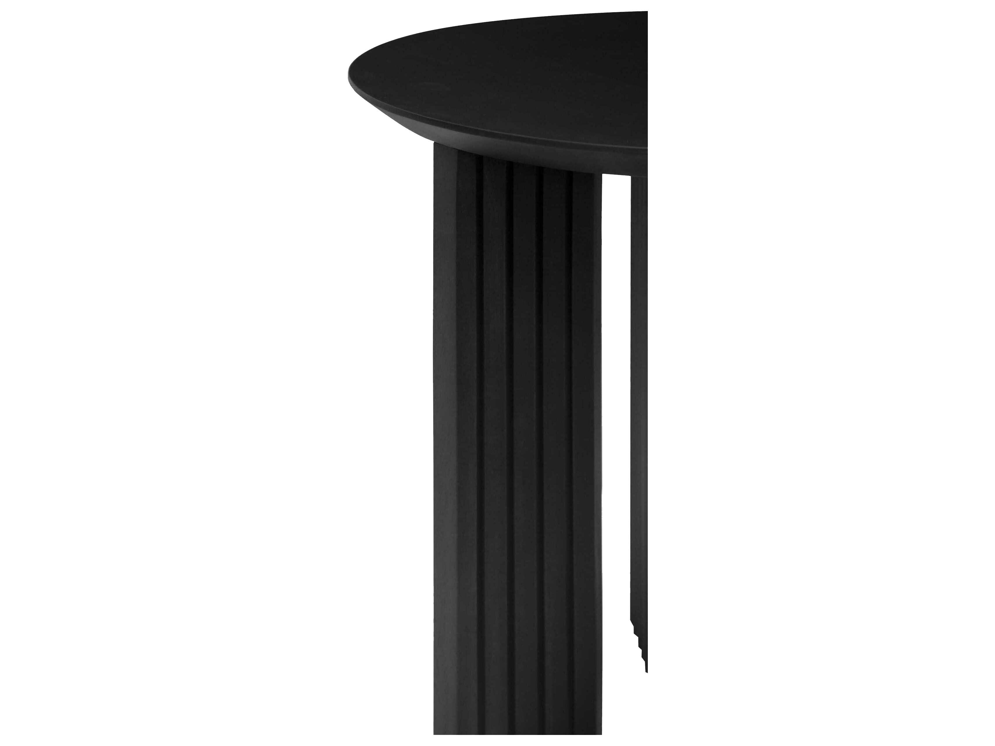 Surya Agnes Round Wood Black End Table