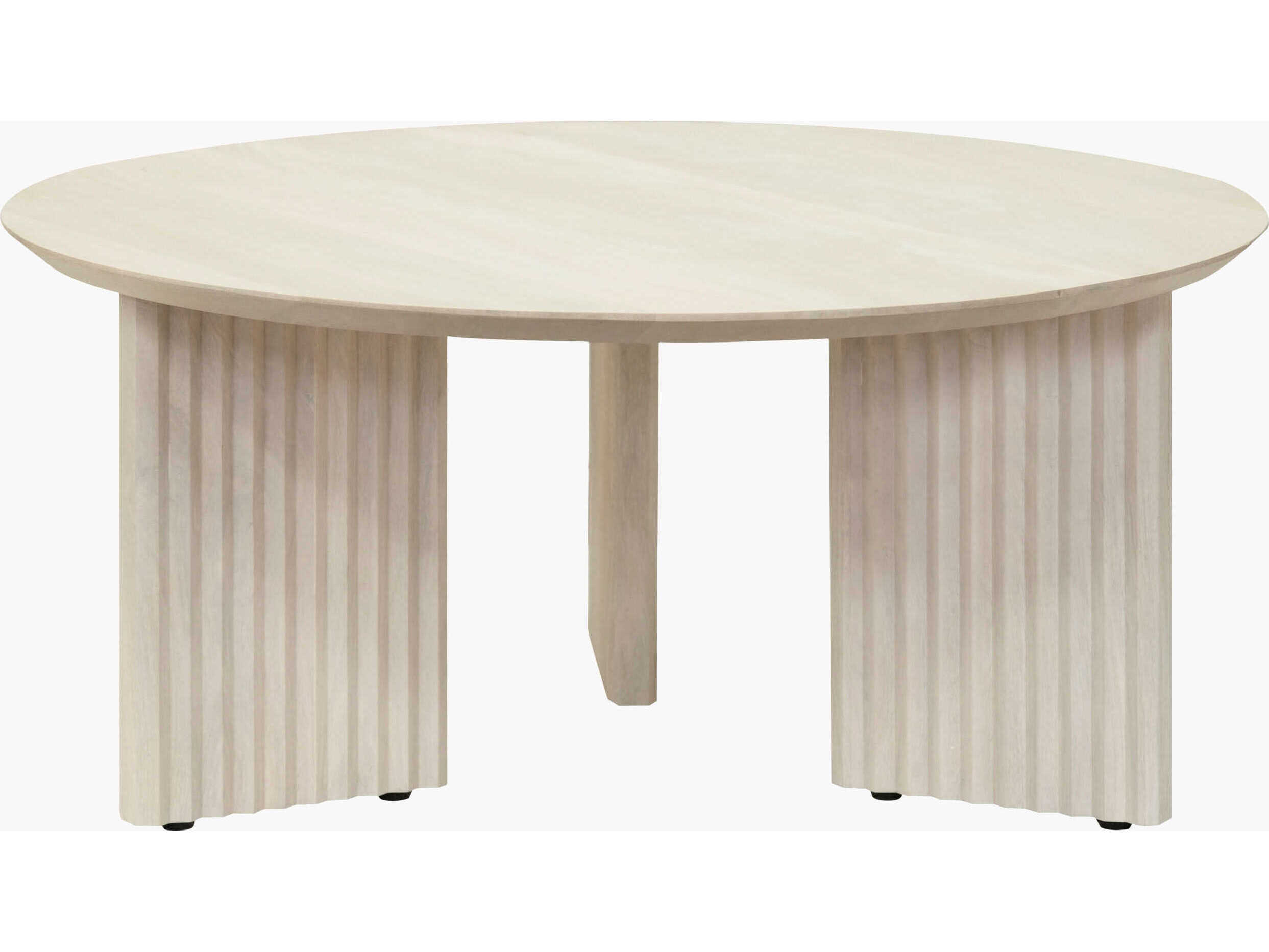 Surya Agnes Round Wood White Coffee Table