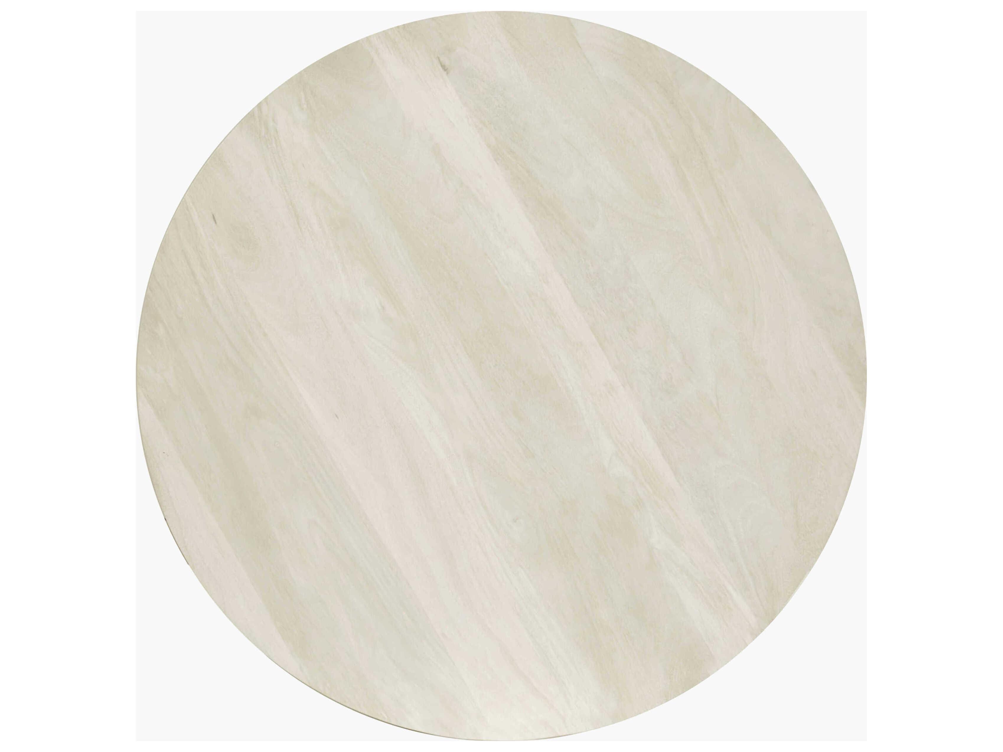 Surya Agnes Round Wood White Coffee Table