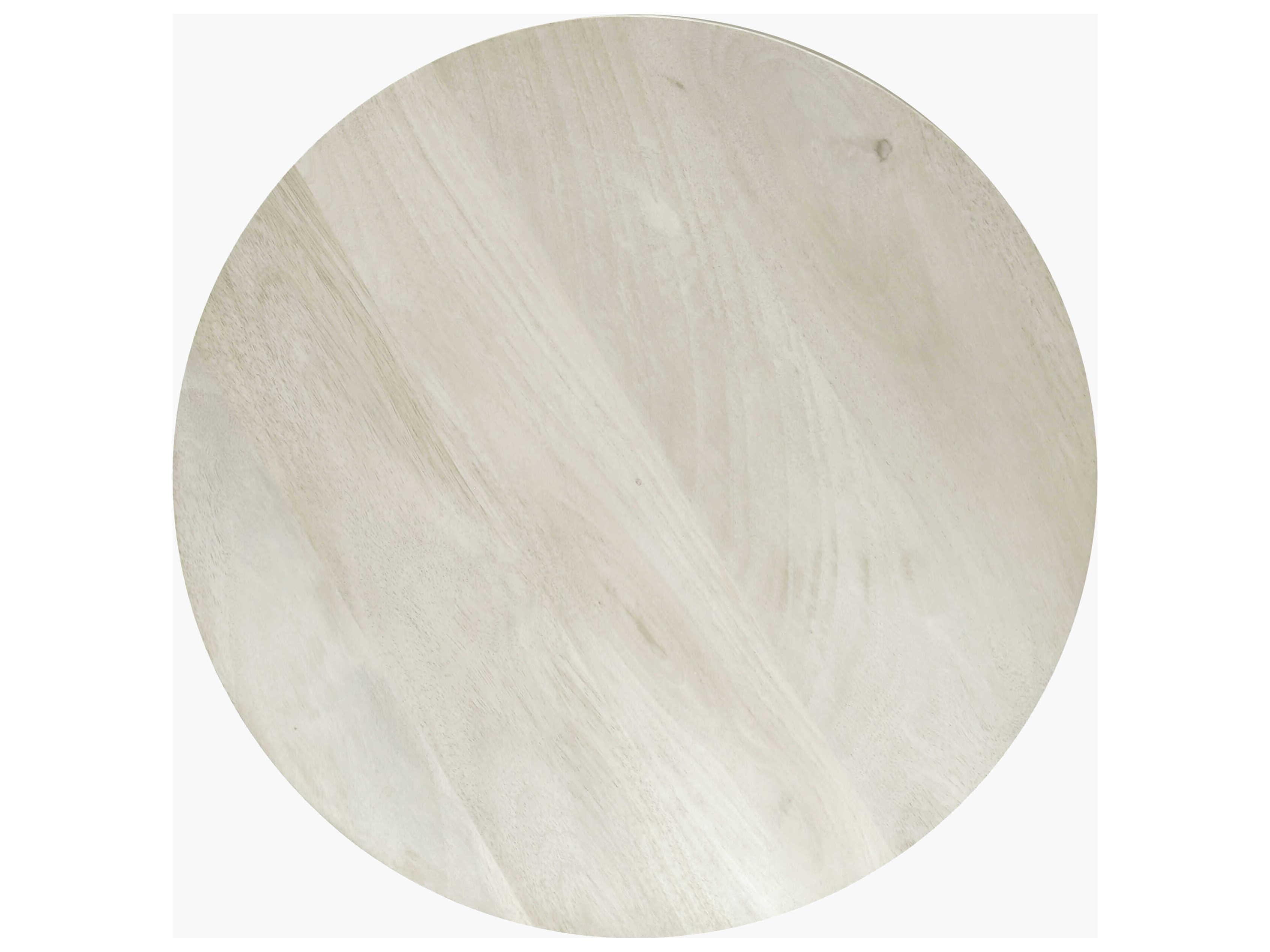 Surya Agnes Round Wood White End Table