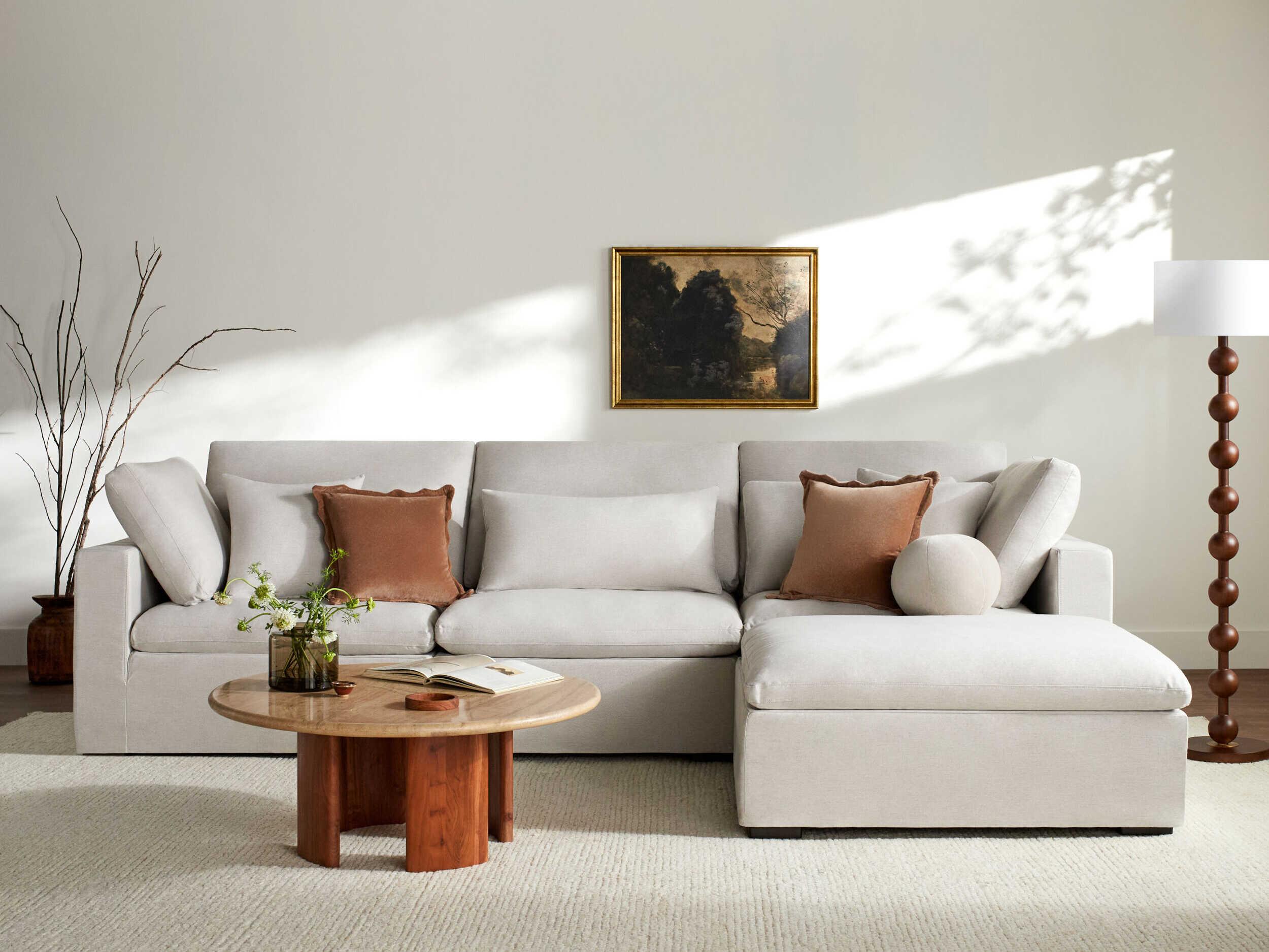 Surya Avington Charcoal White Upholstered Ottoman