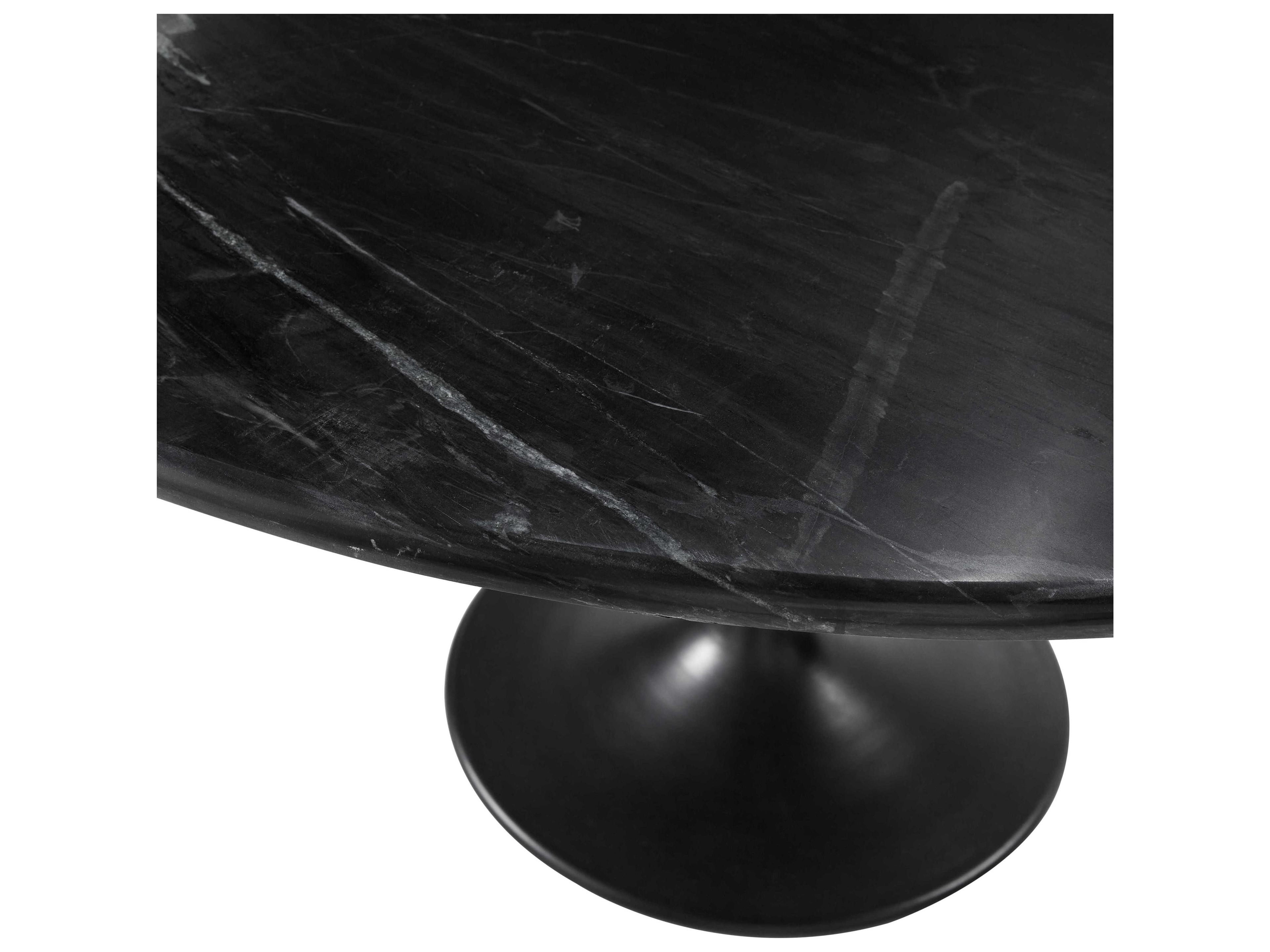Surya Anatalia Round Marble Black Dining Table