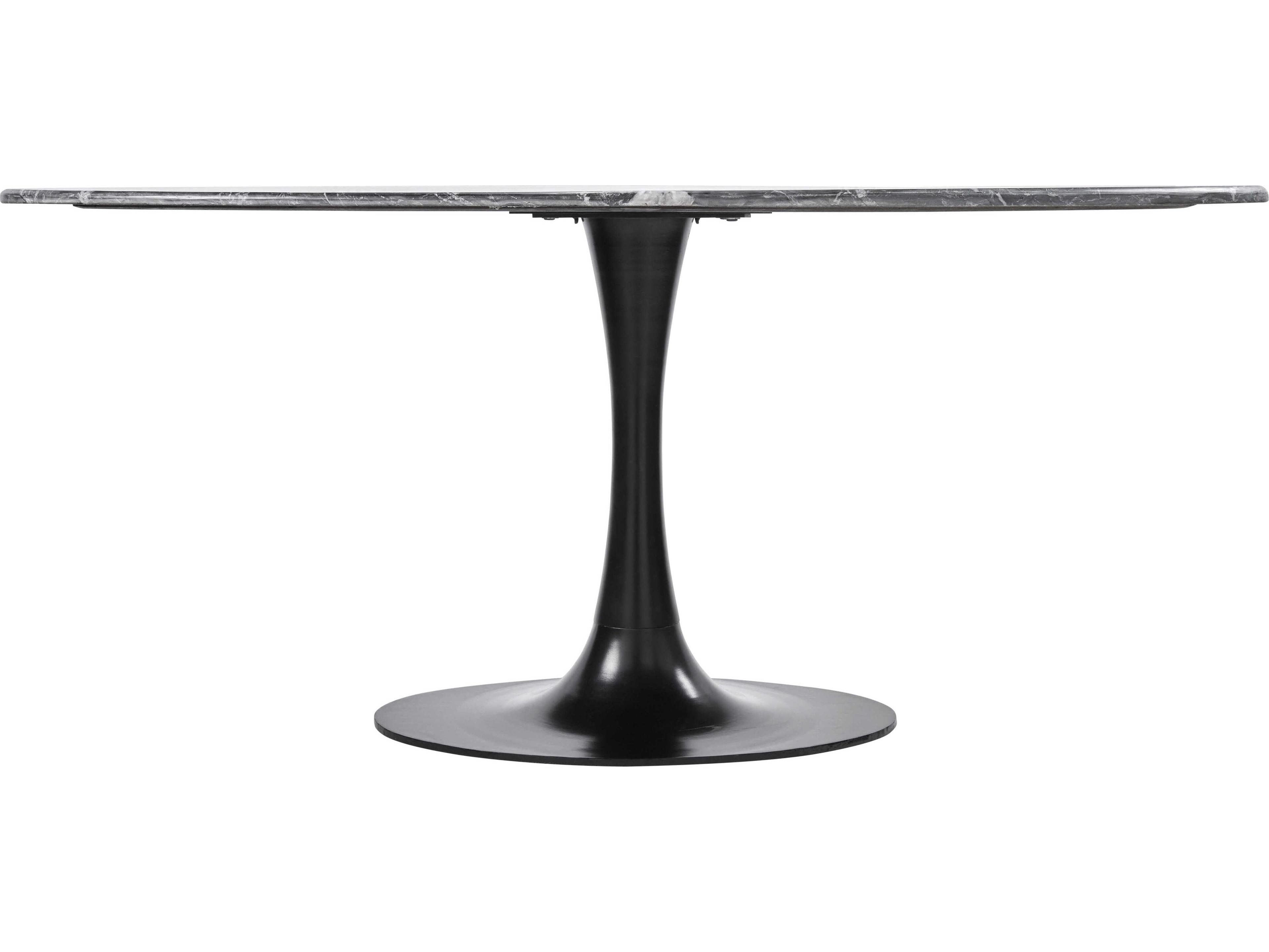 Surya Anatalia Oval Marble Black Dining Table