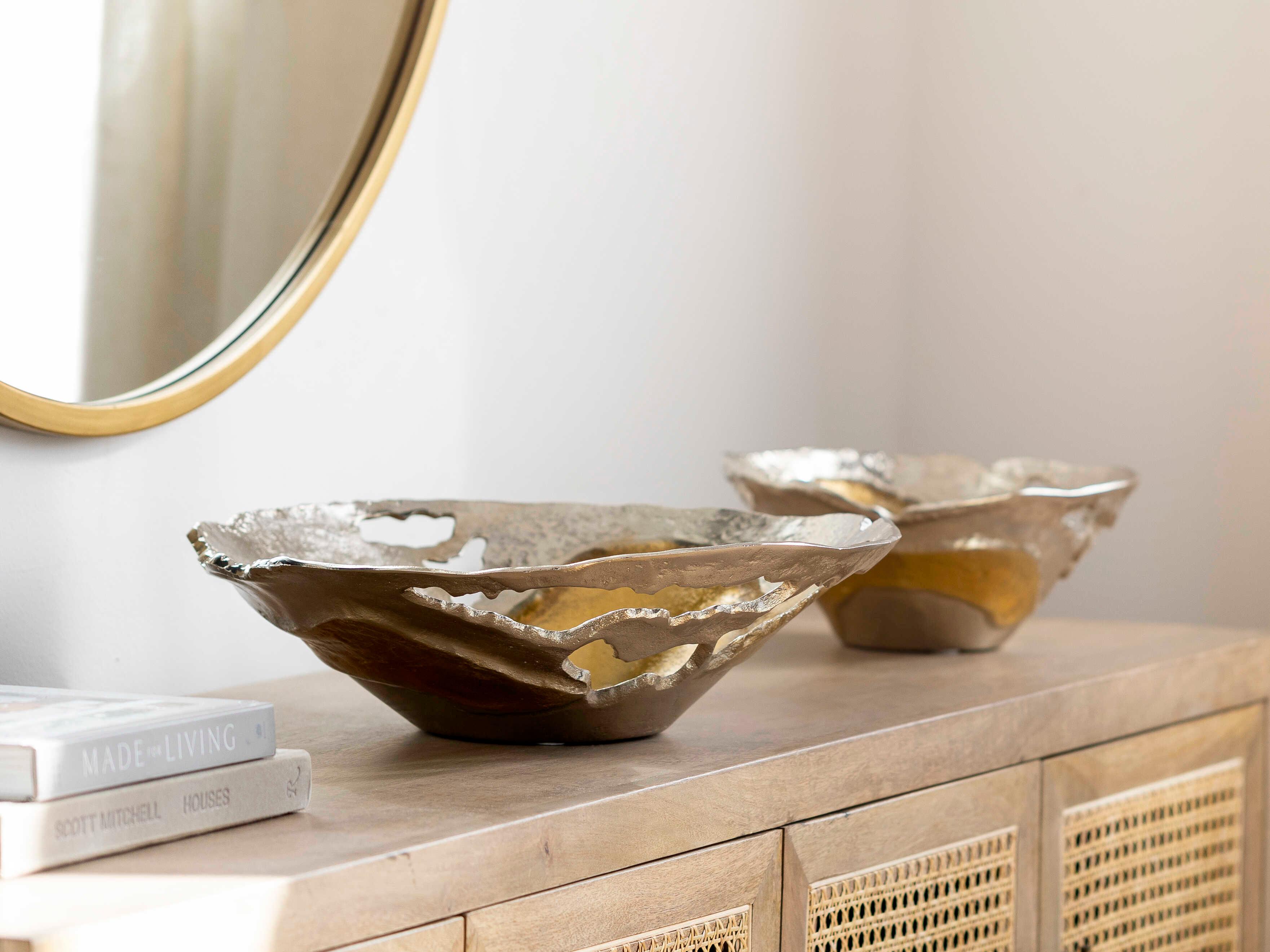 Surya Ambrosia Gold Decorative Bowl Set of 2