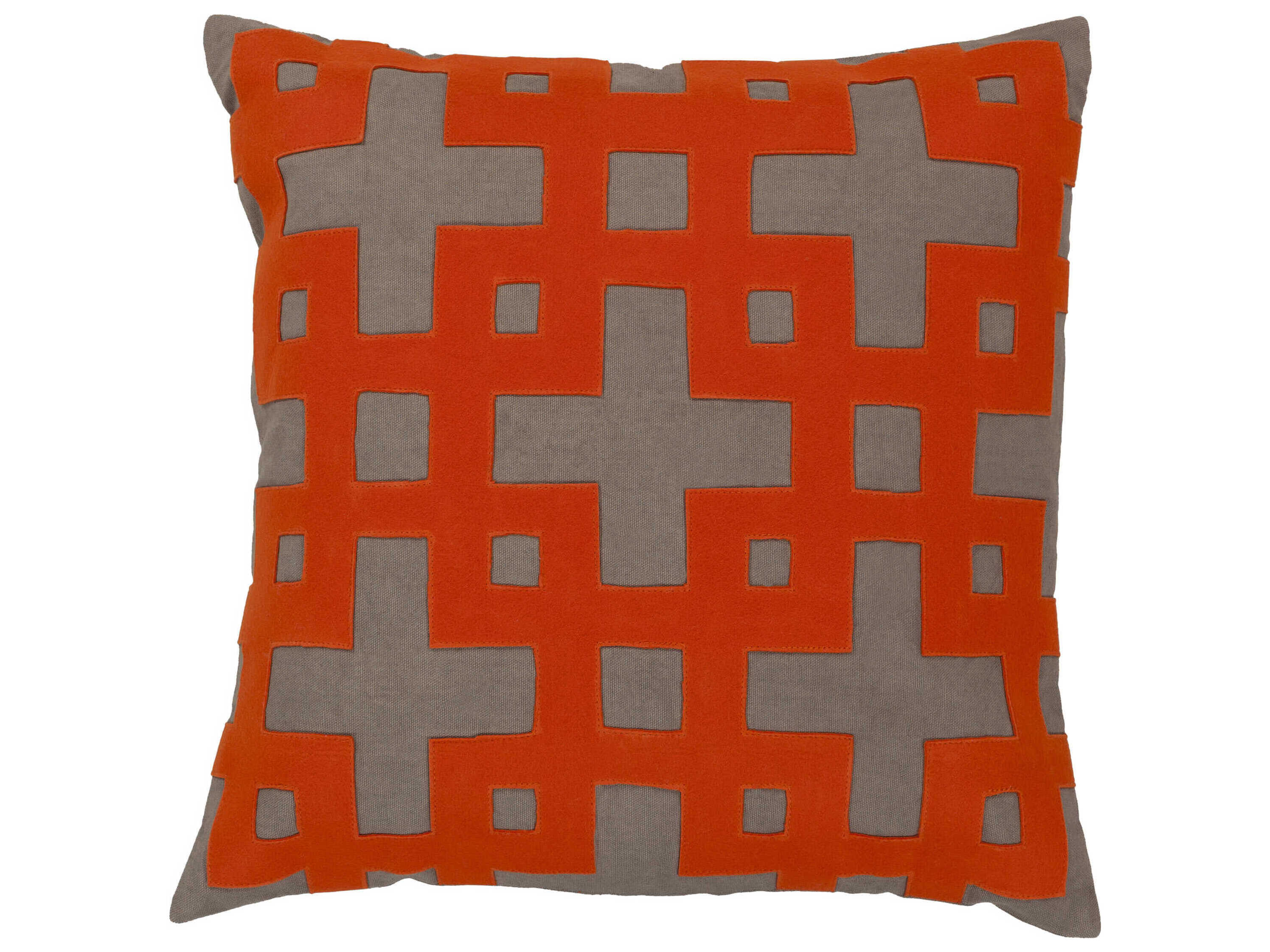 Surya Layered Blocks Orange Pillow