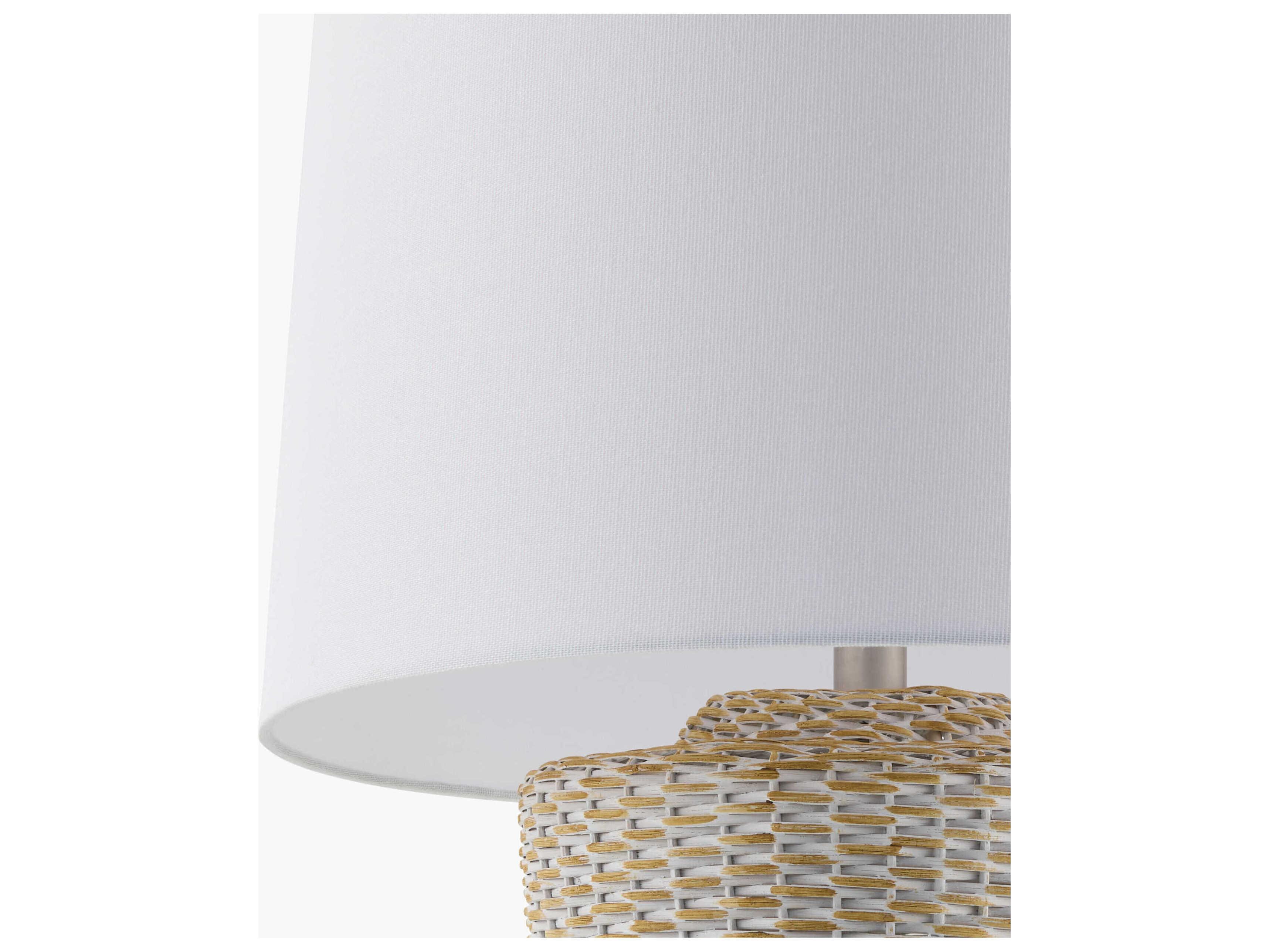Surya Allura Natural White Linen Table Lamp