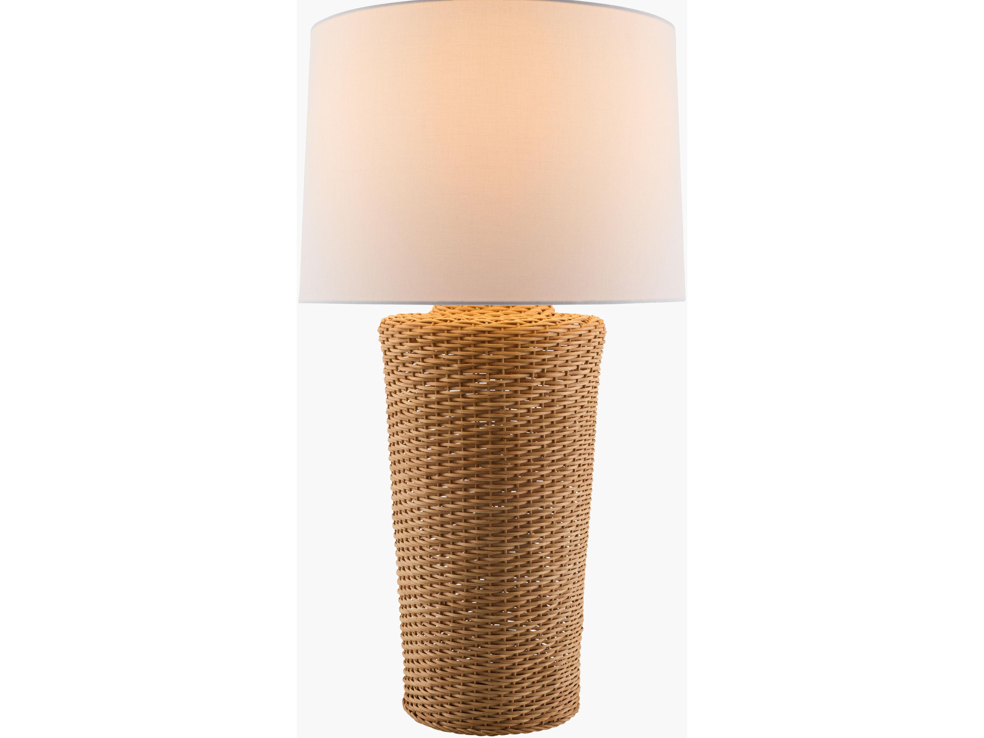 Surya Allura Wheat White Linen Off Table Lamp