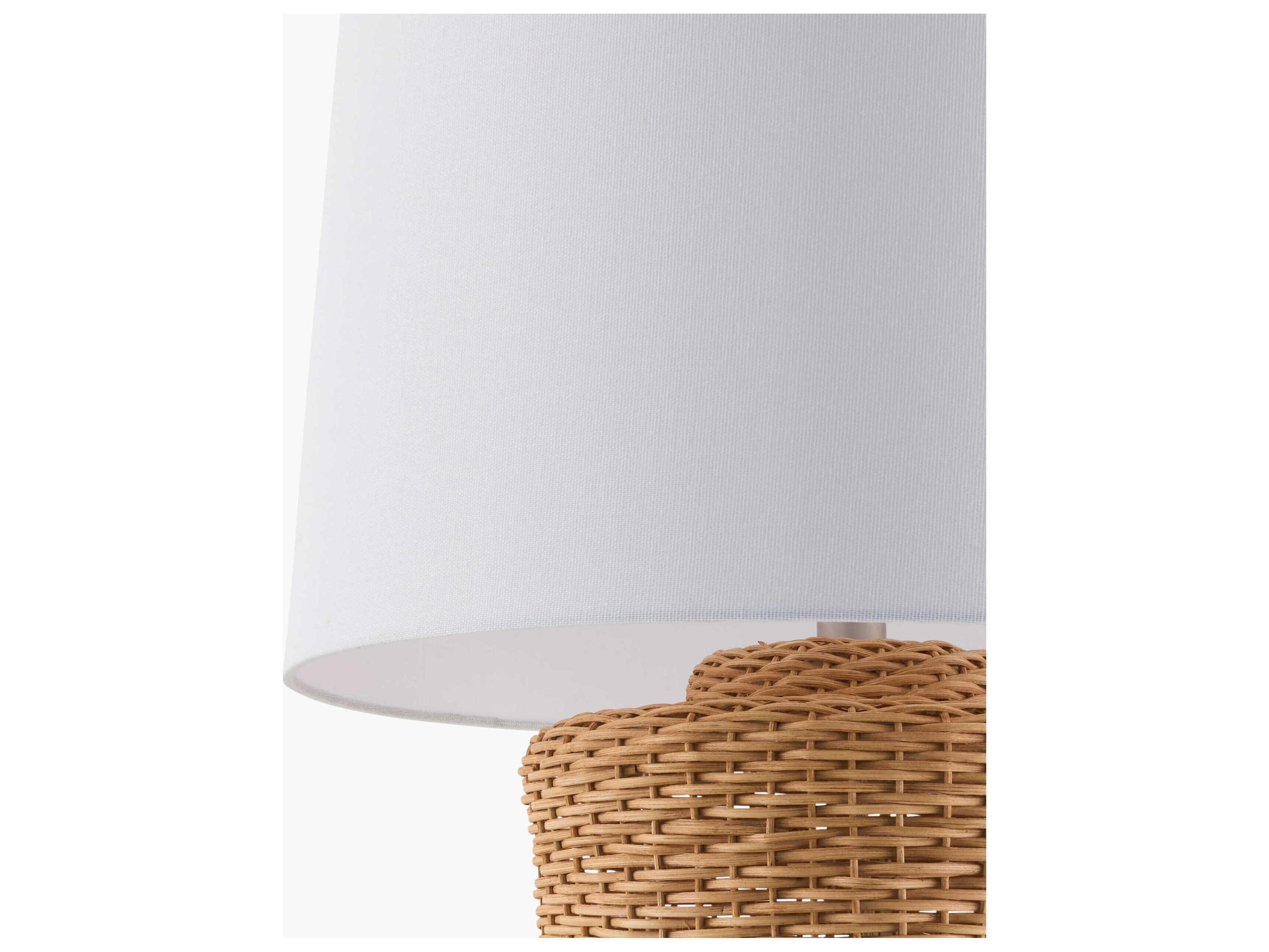 Surya Allura Wheat White Linen Off Table Lamp