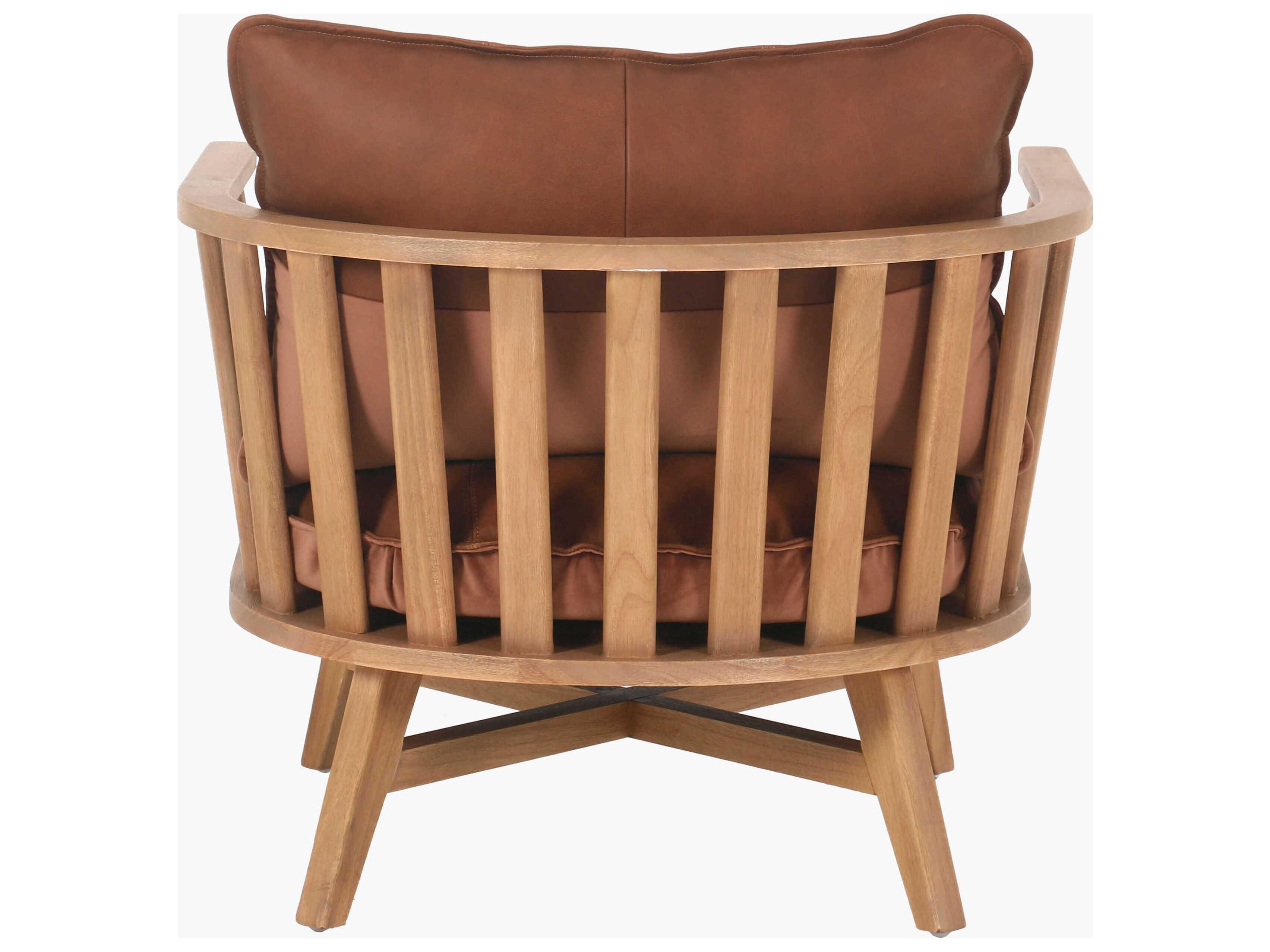 Surya Arco Brown Leather Accent Chair