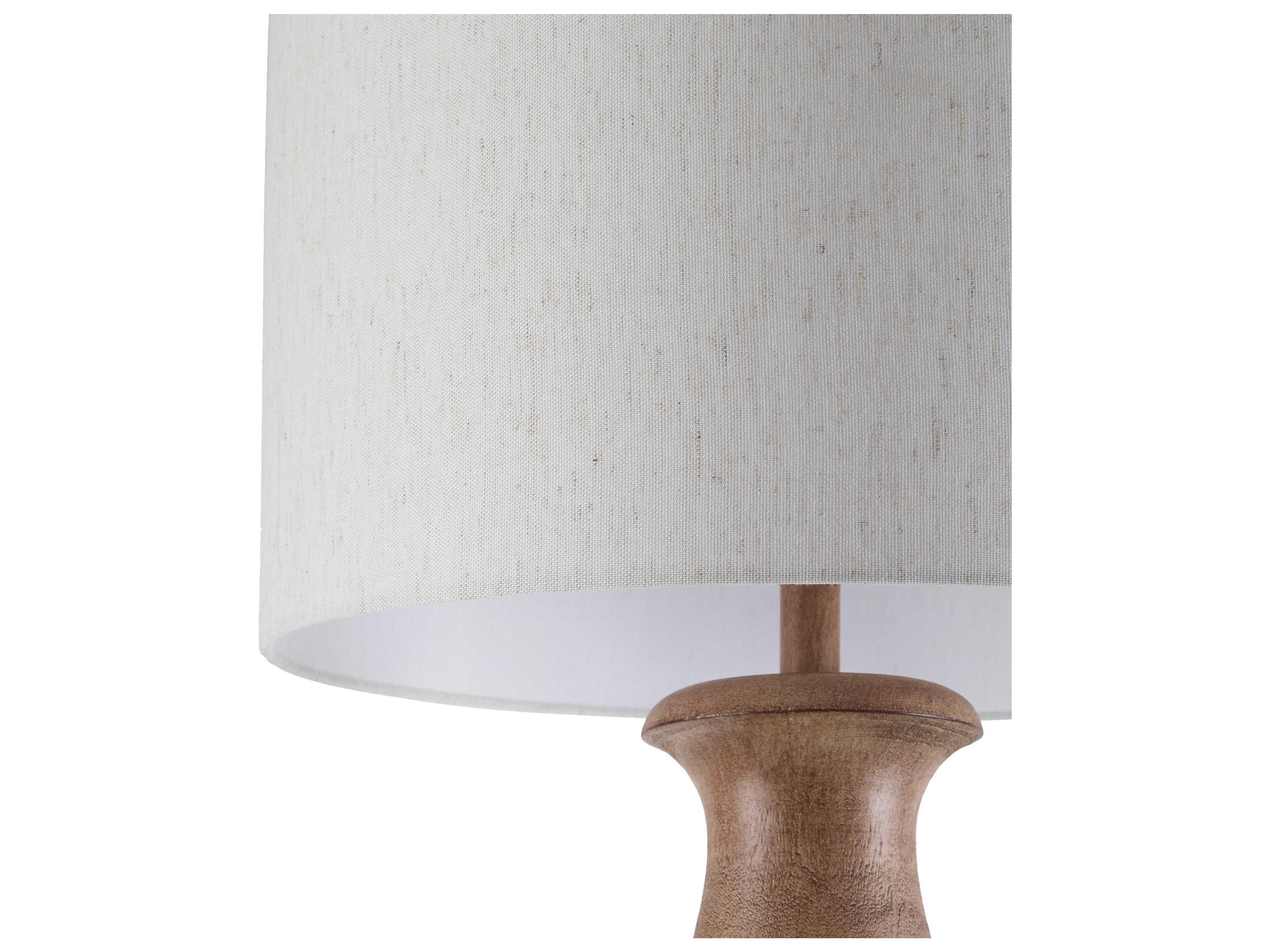 Surya Alvimare Painted Dark Brown Beige Linen Traditional Floor Lamp