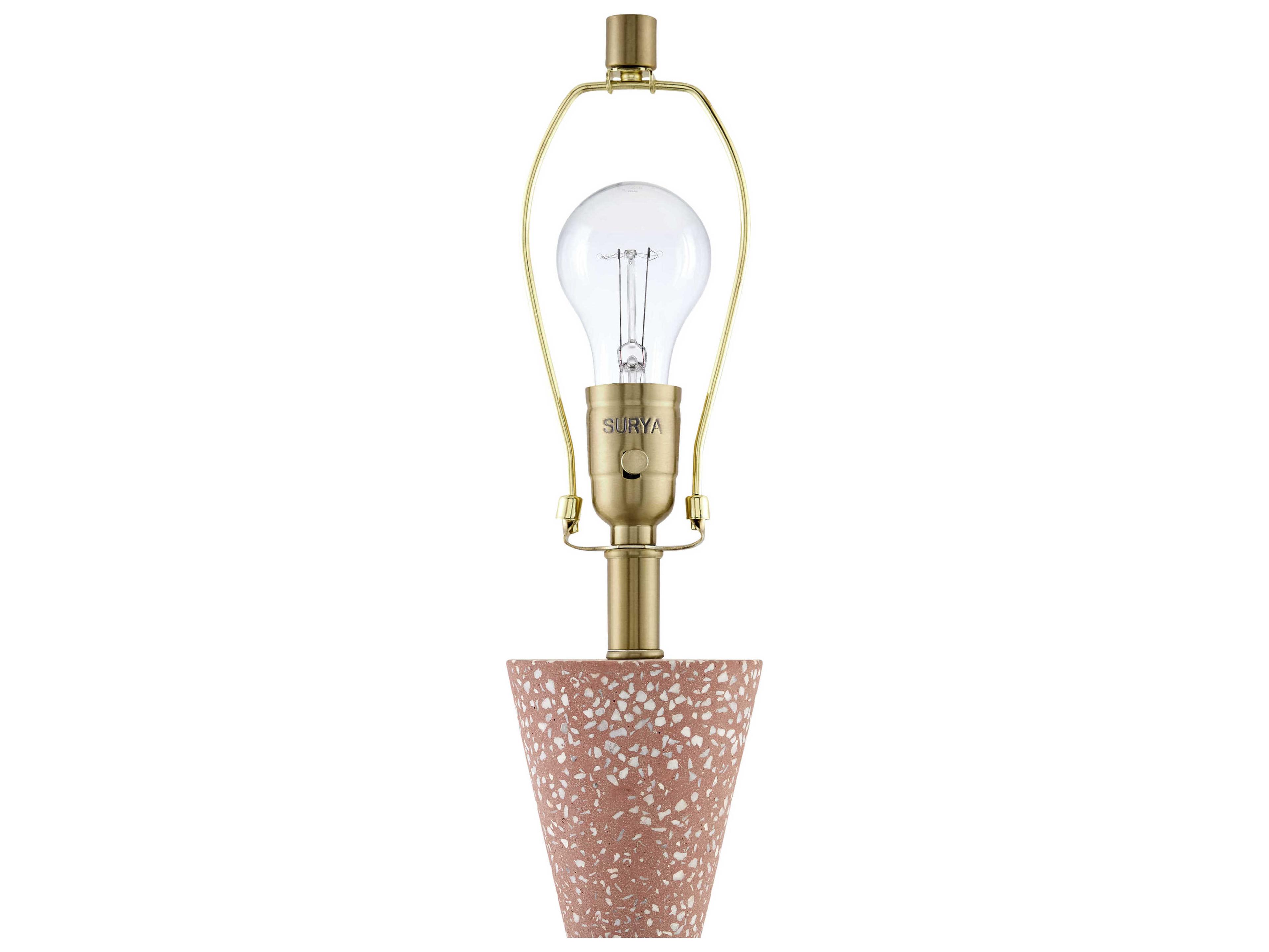 Surya Arroyo Red White Linen Buffet Lamp