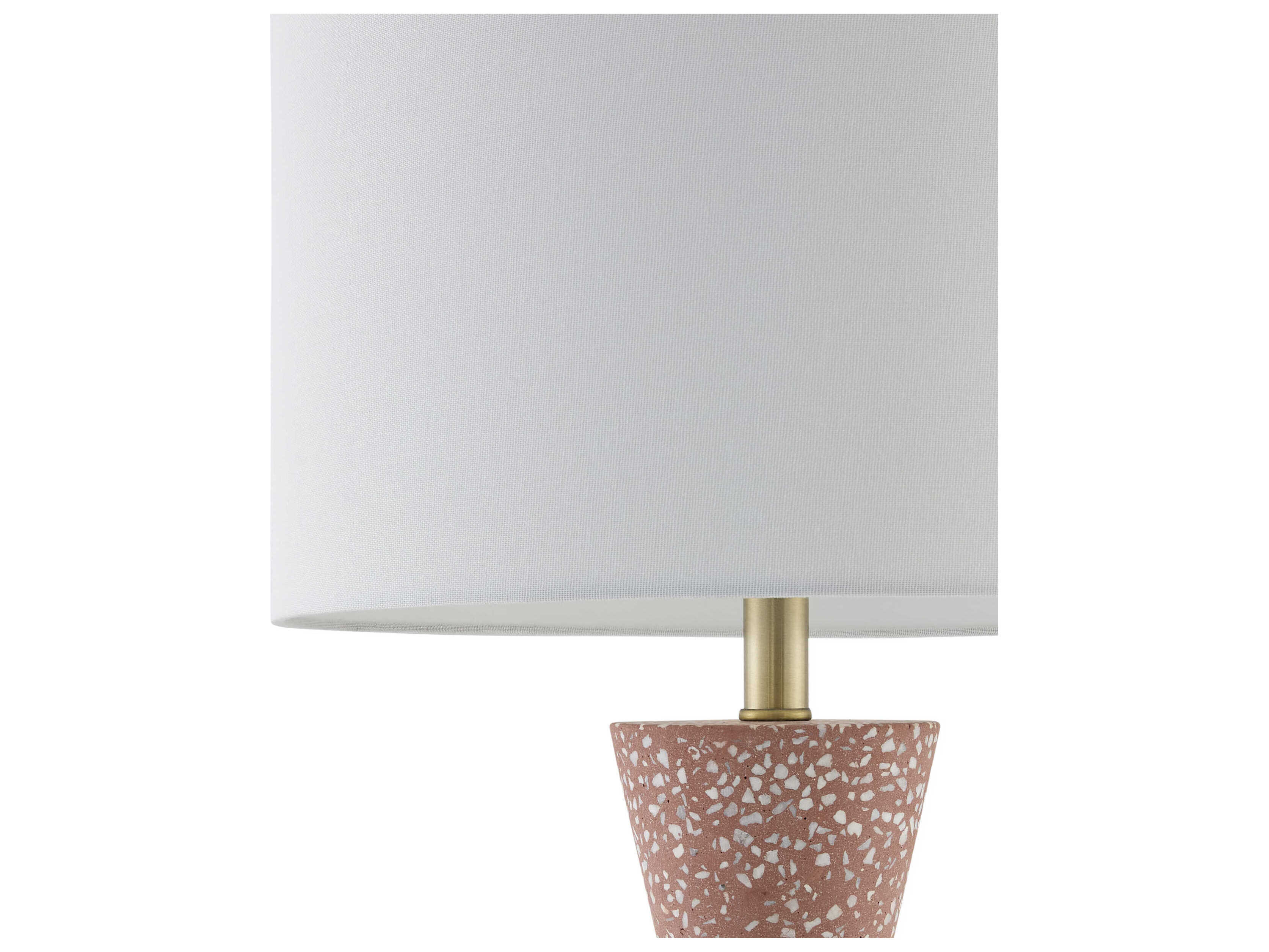 Surya Arroyo Red White Linen Buffet Lamp