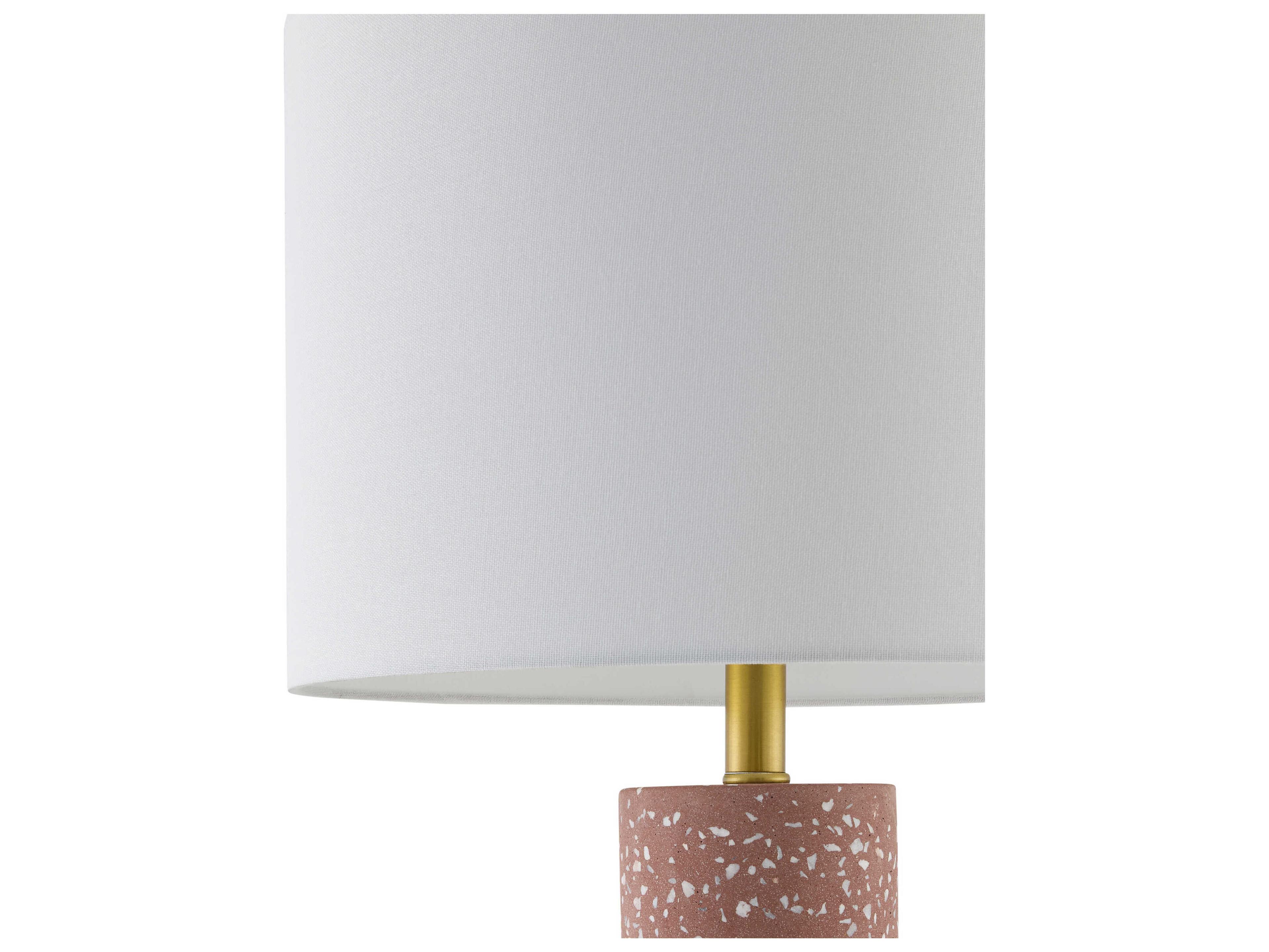 Surya Arroyo Red White Linen Buffet Lamp