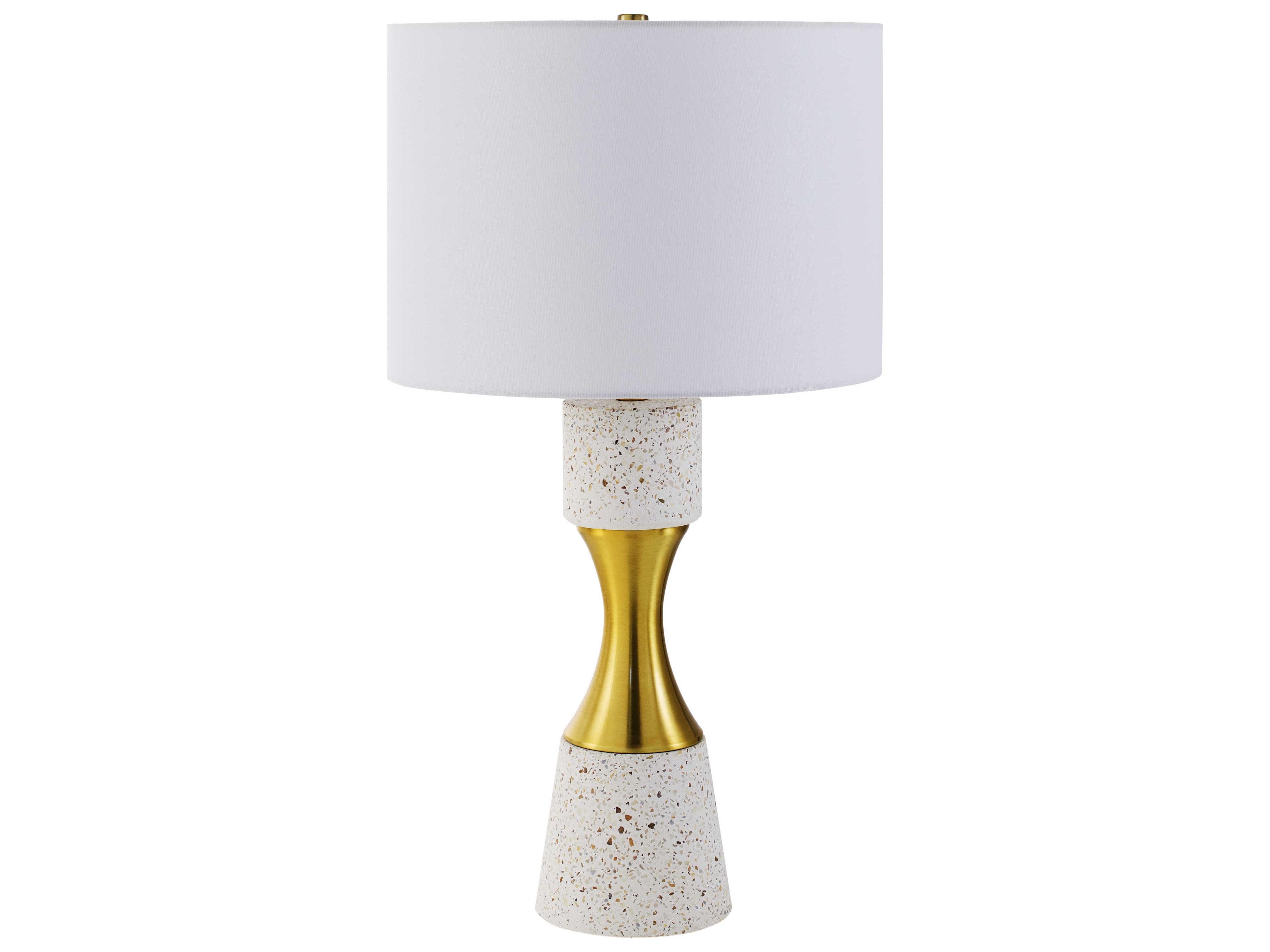 Surya Arroyo White Linen Buffet Lamp