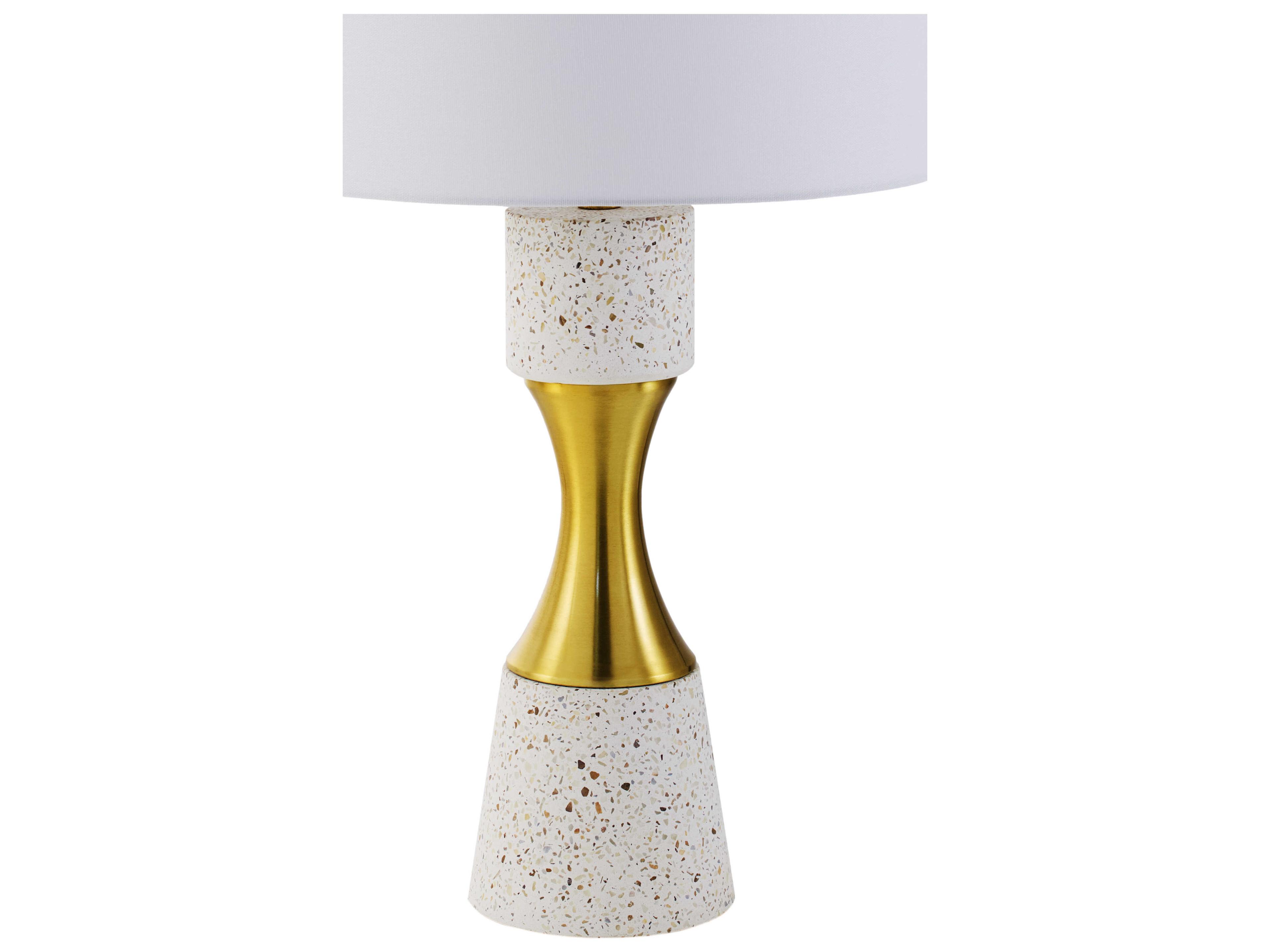 Surya Arroyo White Linen Buffet Lamp