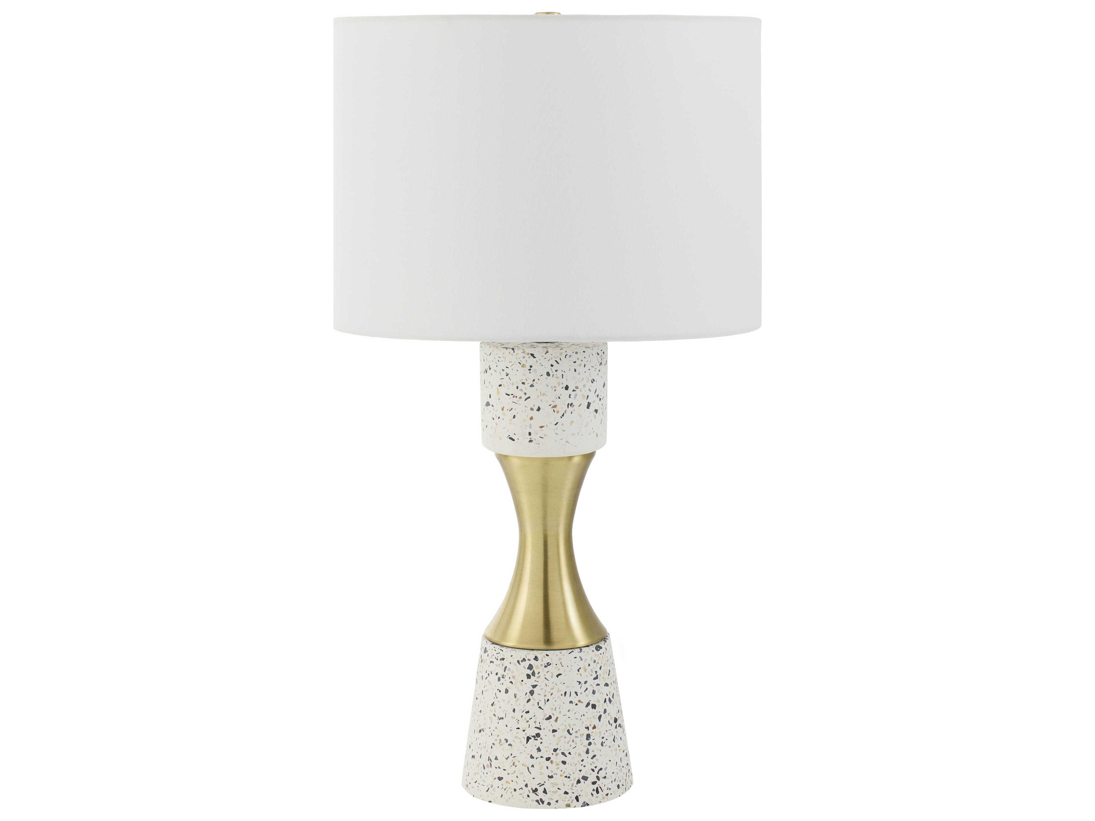 Surya Arroyo White Linen Buffet Lamp