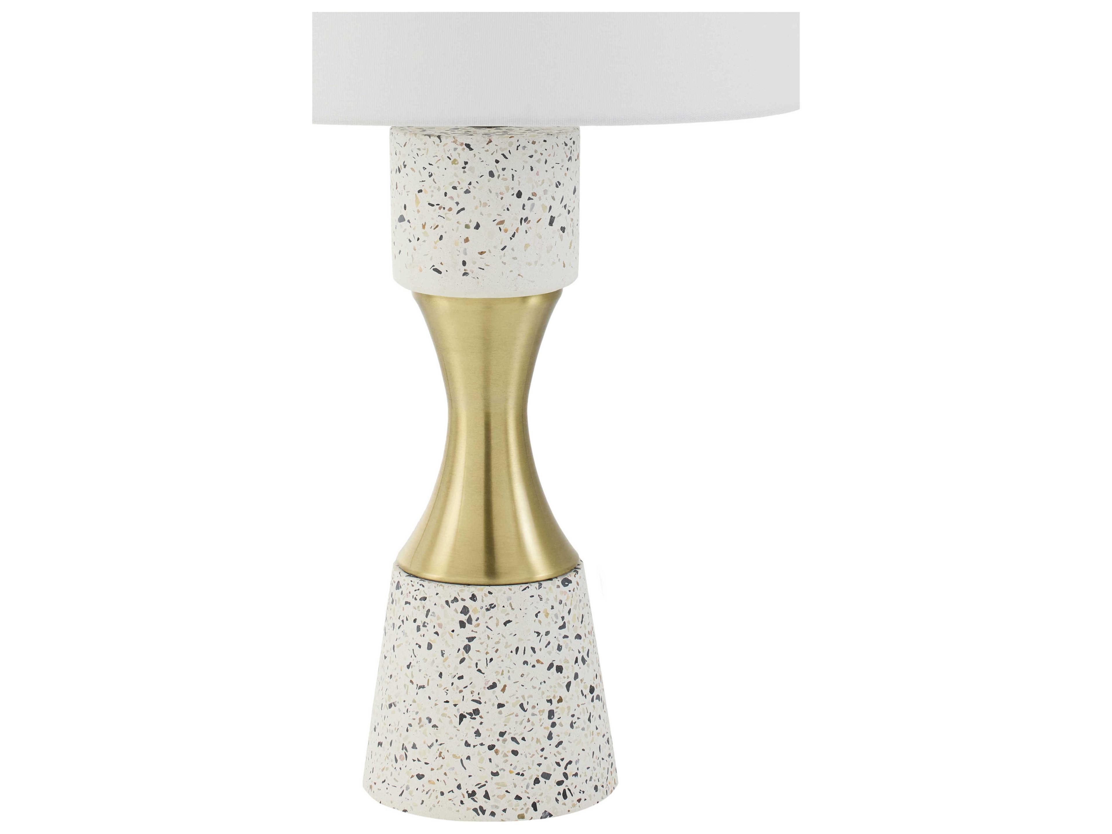 Surya Arroyo White Linen Buffet Lamp