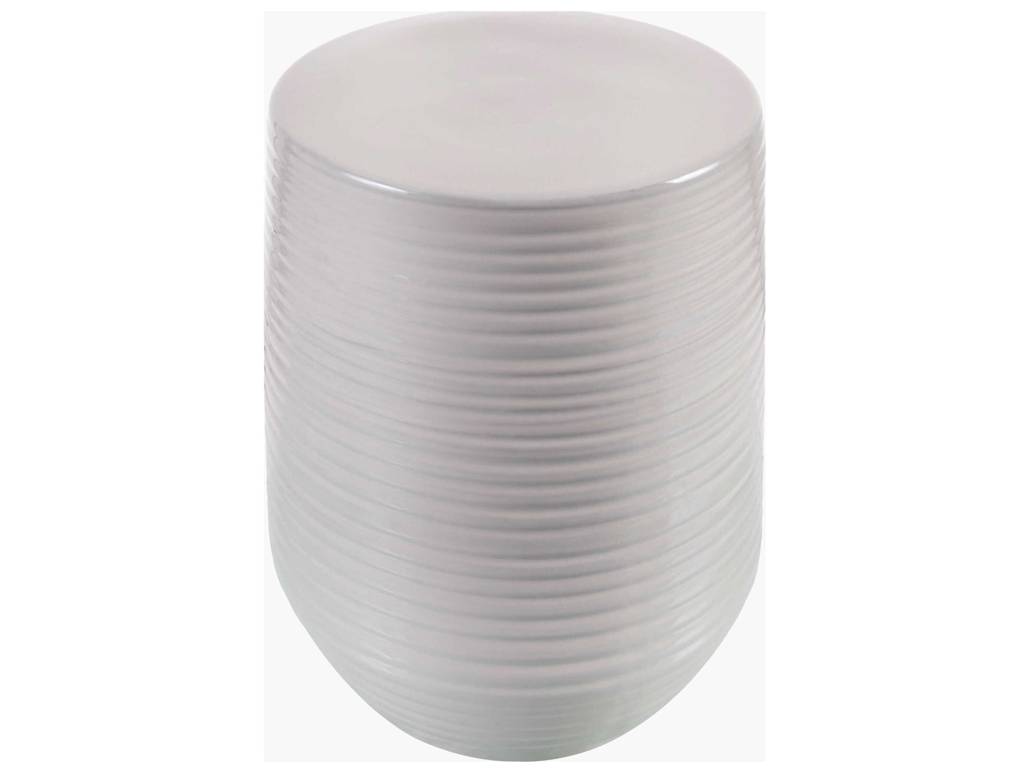 Surya Terraza White Garden Stool