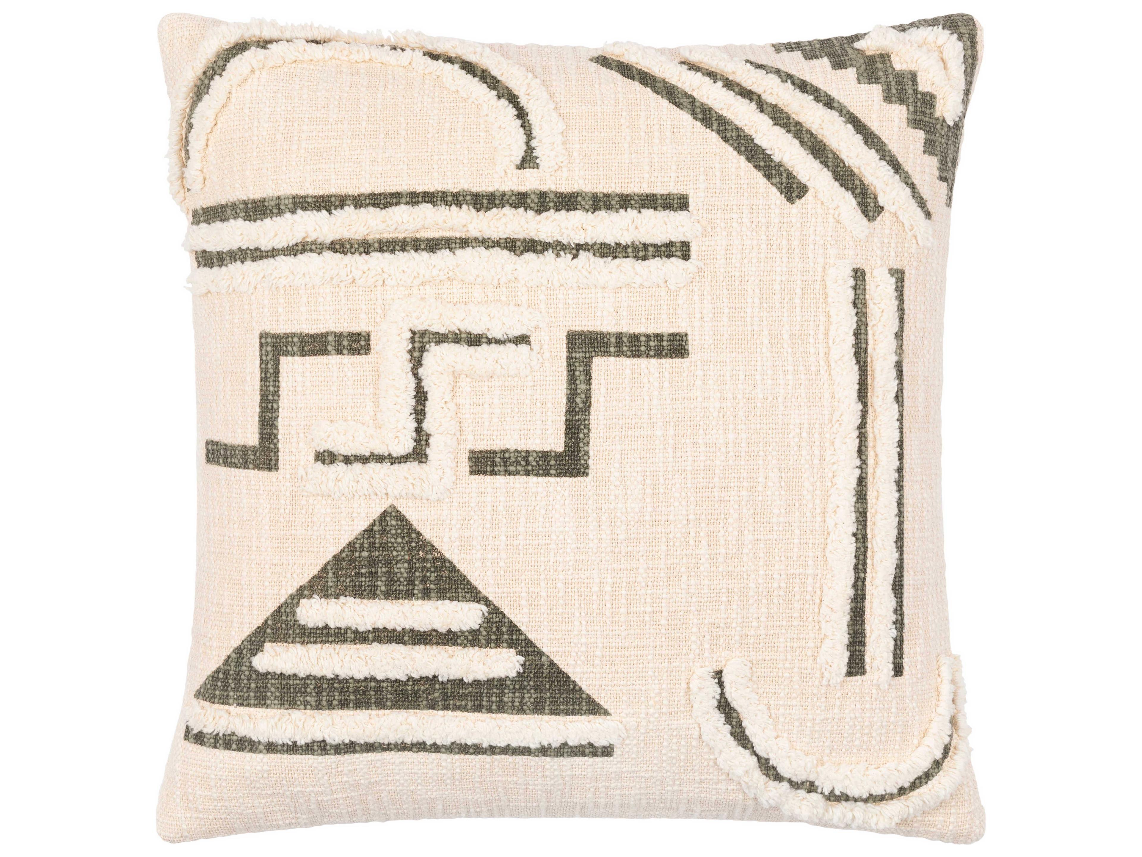 Surya Azibo Light Beige / Medium Green / Cream Pillow