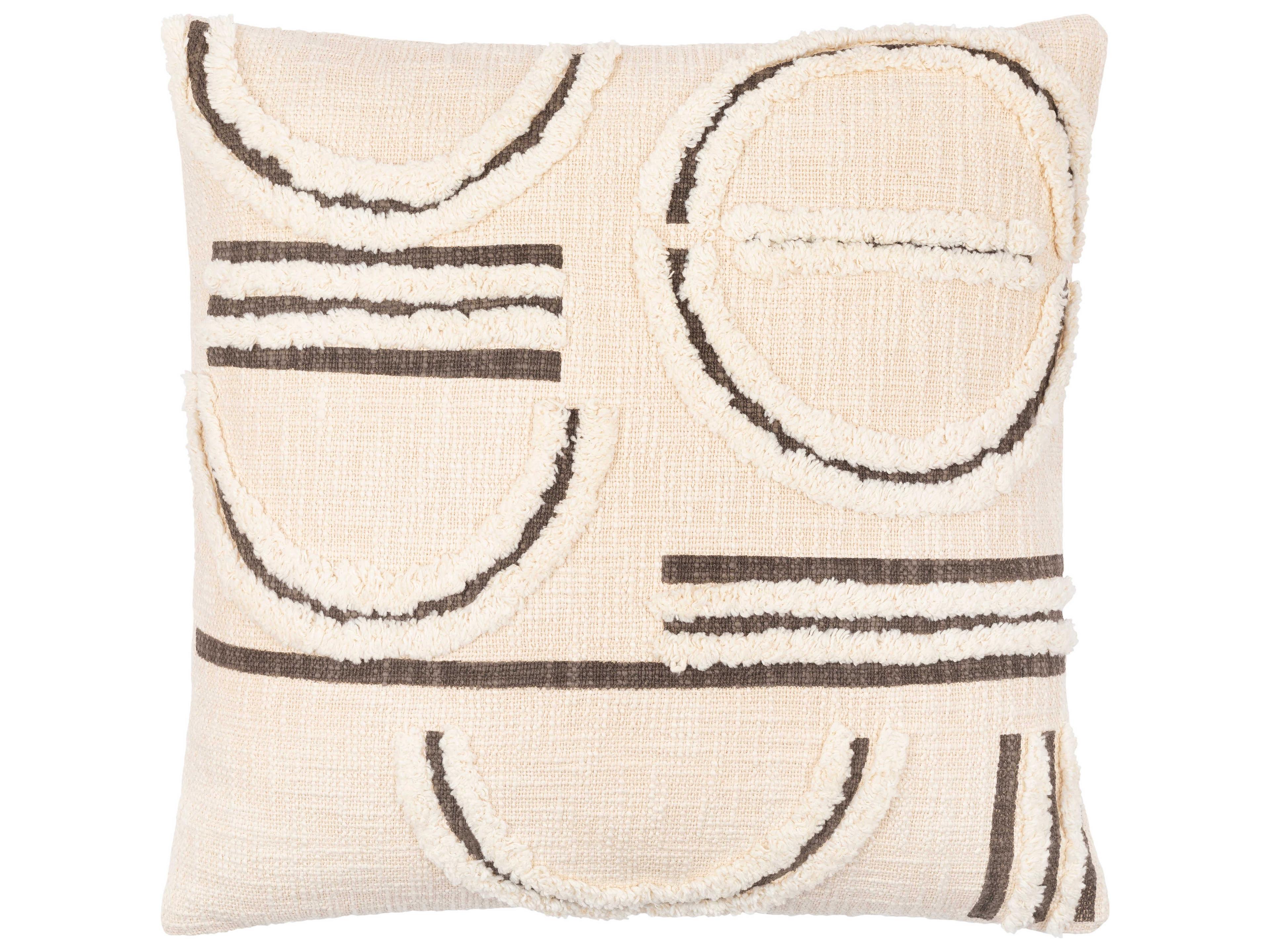 Surya Azibo Charcoal / Light Beige / Cream Pillow