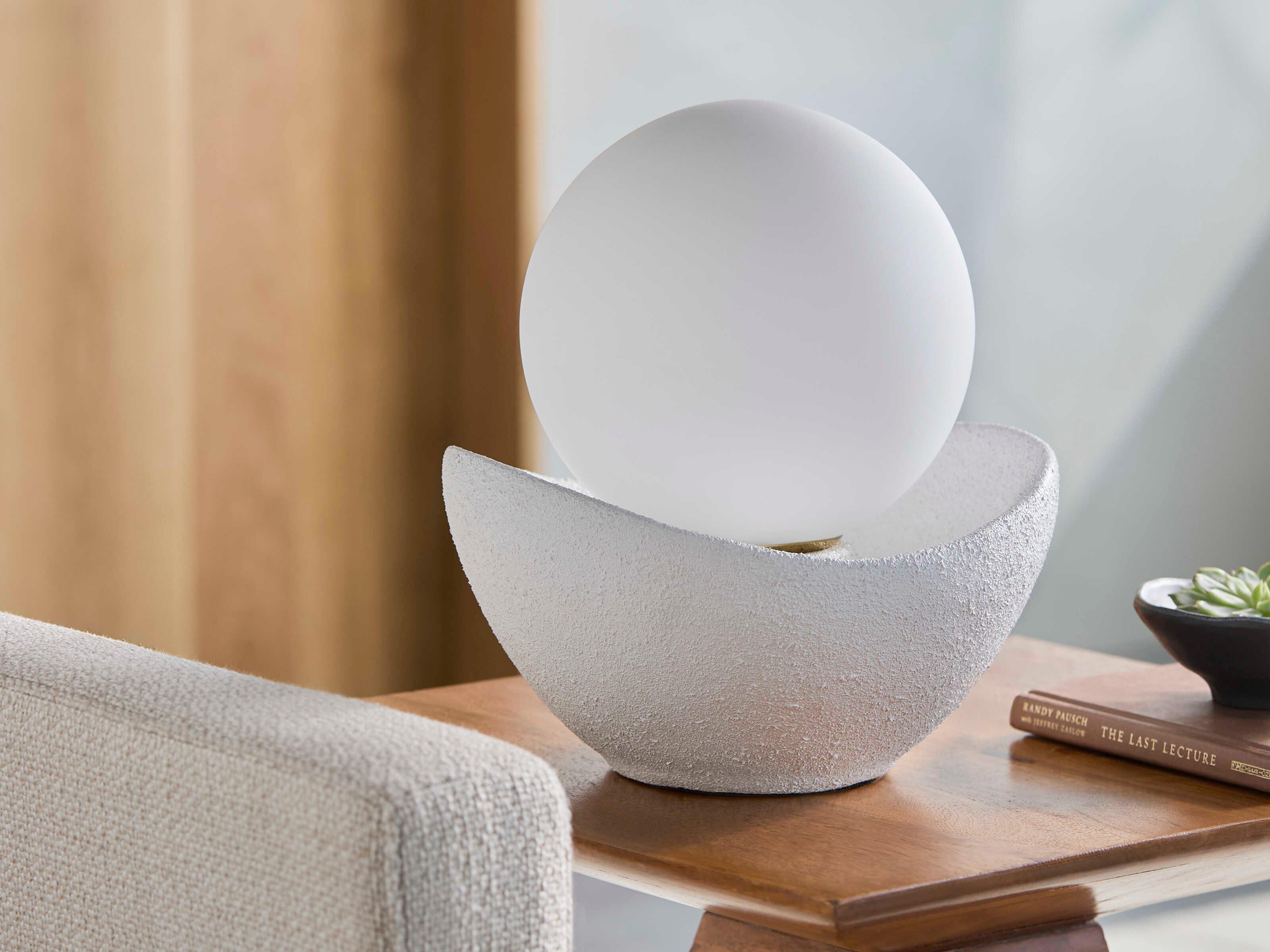 Surya Bocca White Glass Table Lamp