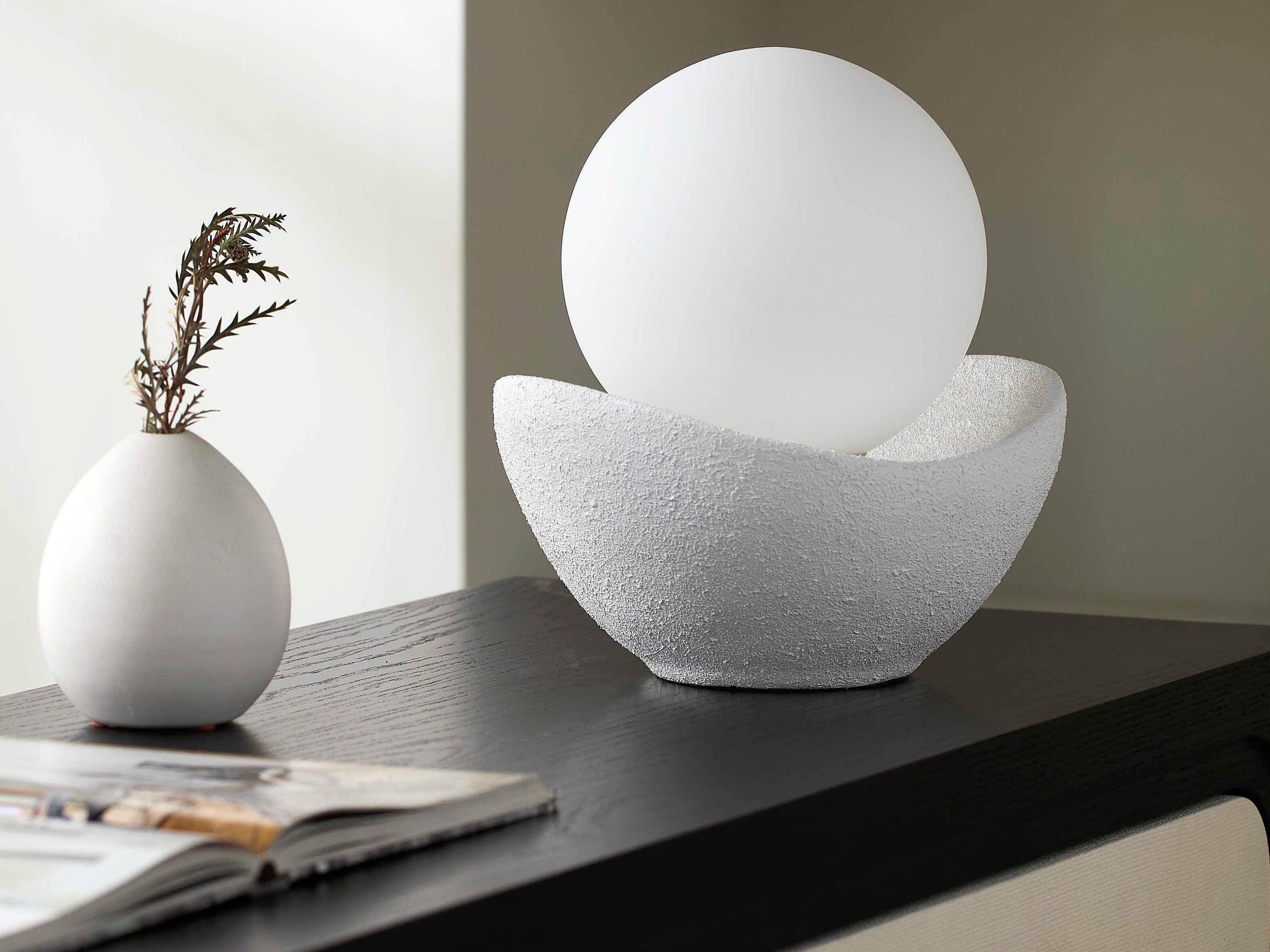 Surya Bocca White Glass Table Lamp