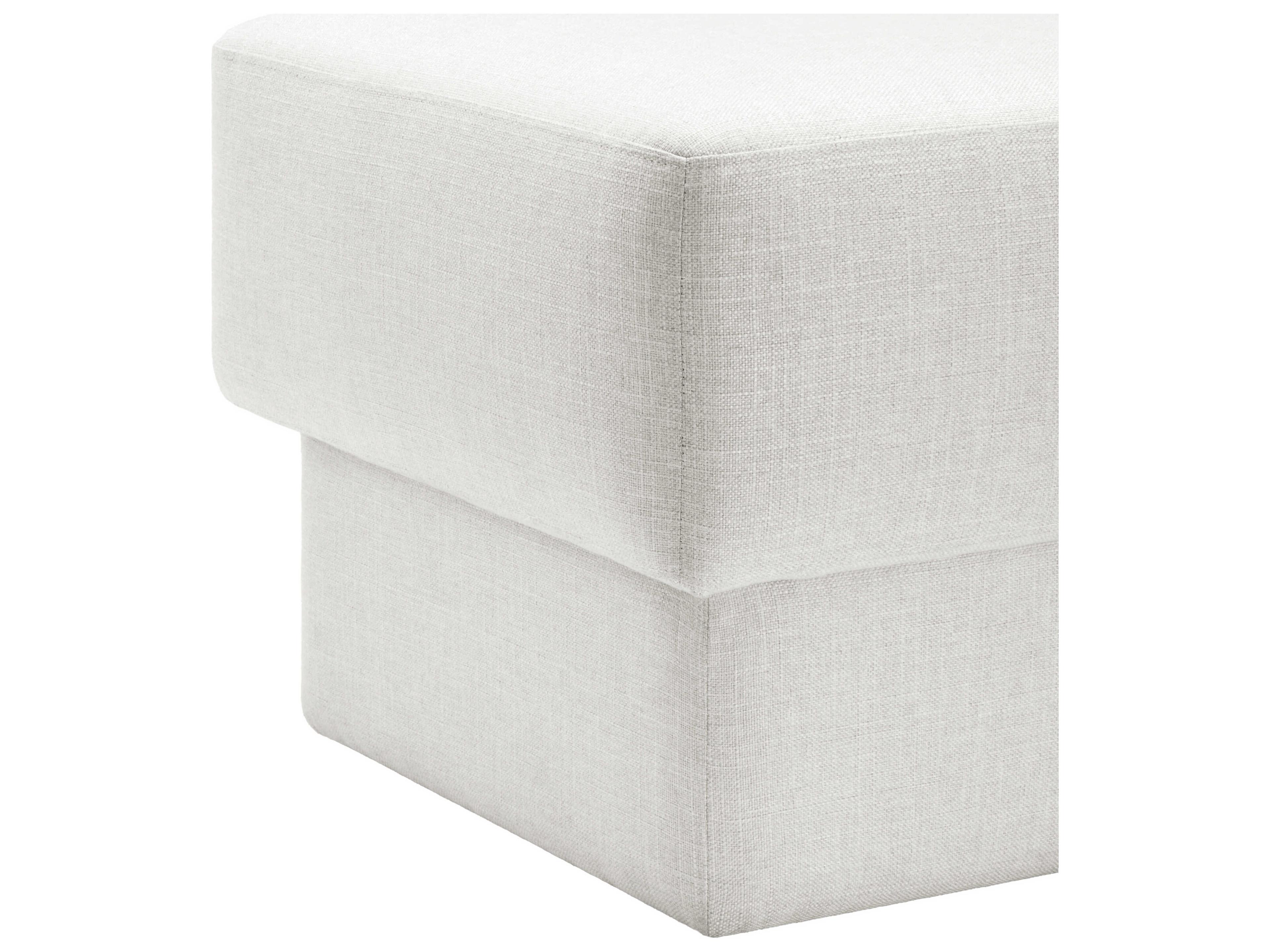 Surya Beldon White Upholstered Ottoman