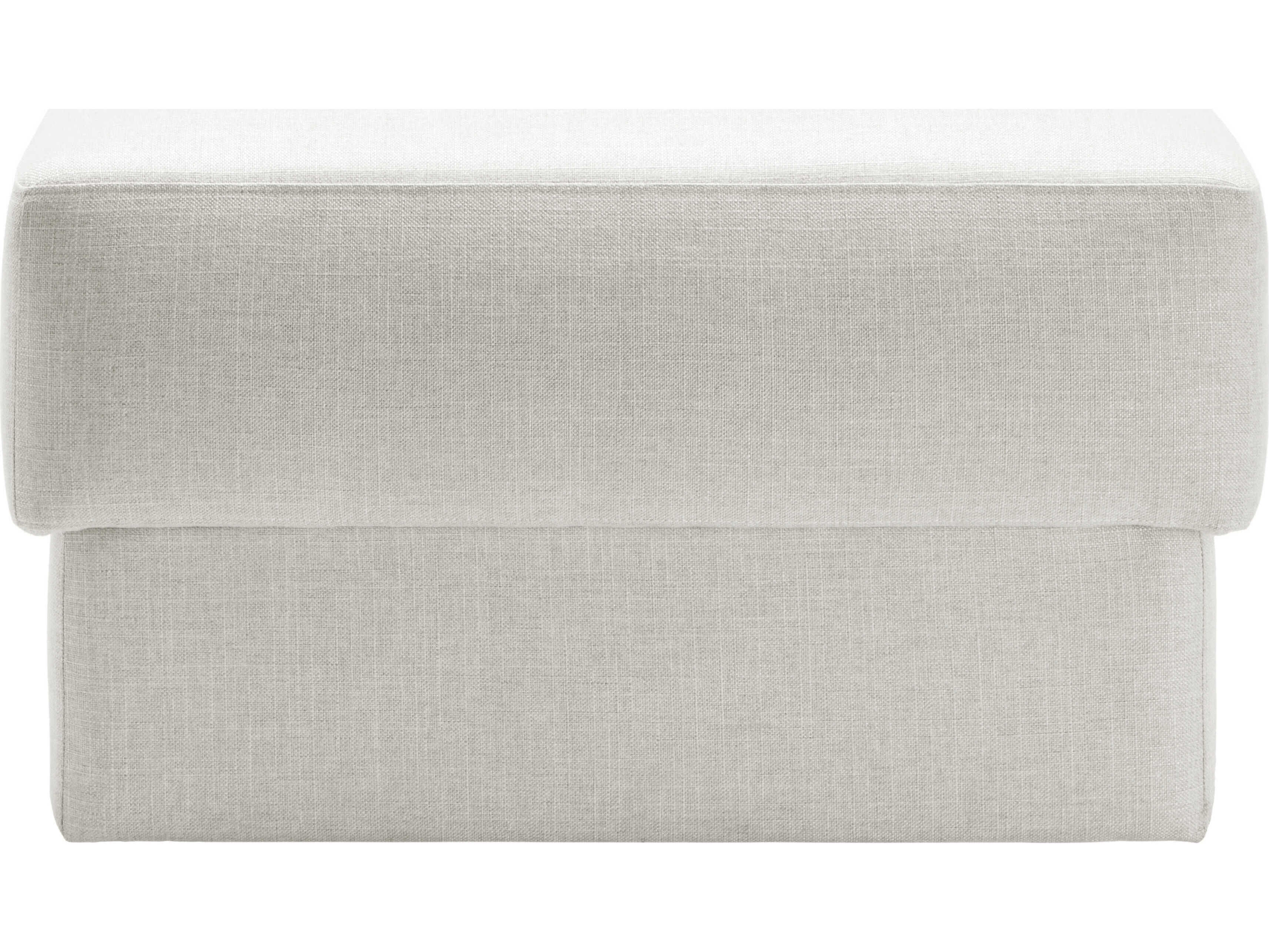 Surya Beldon White Upholstered Ottoman