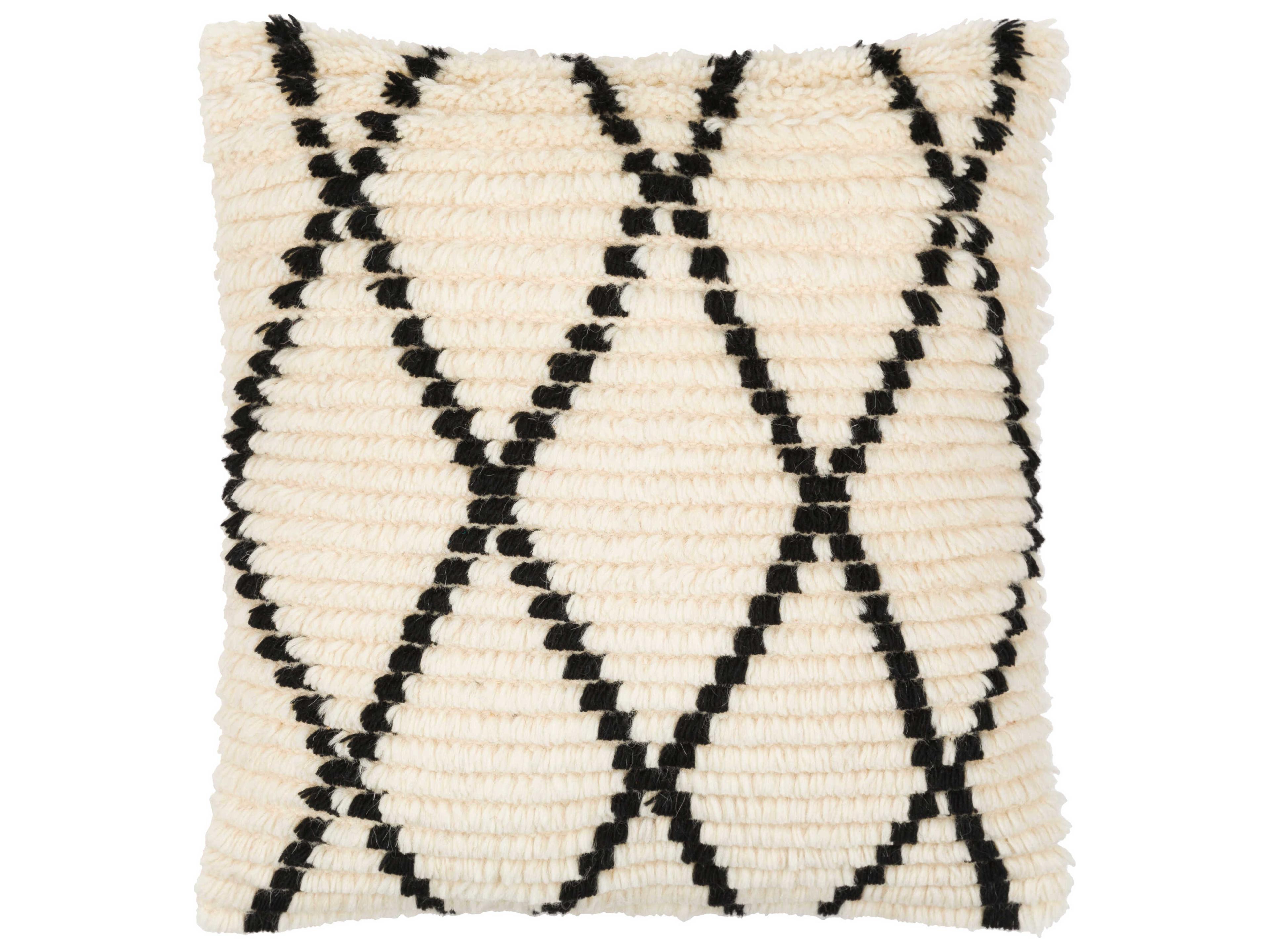 Surya Benisouk Cream / Light Beige / Black Pillow