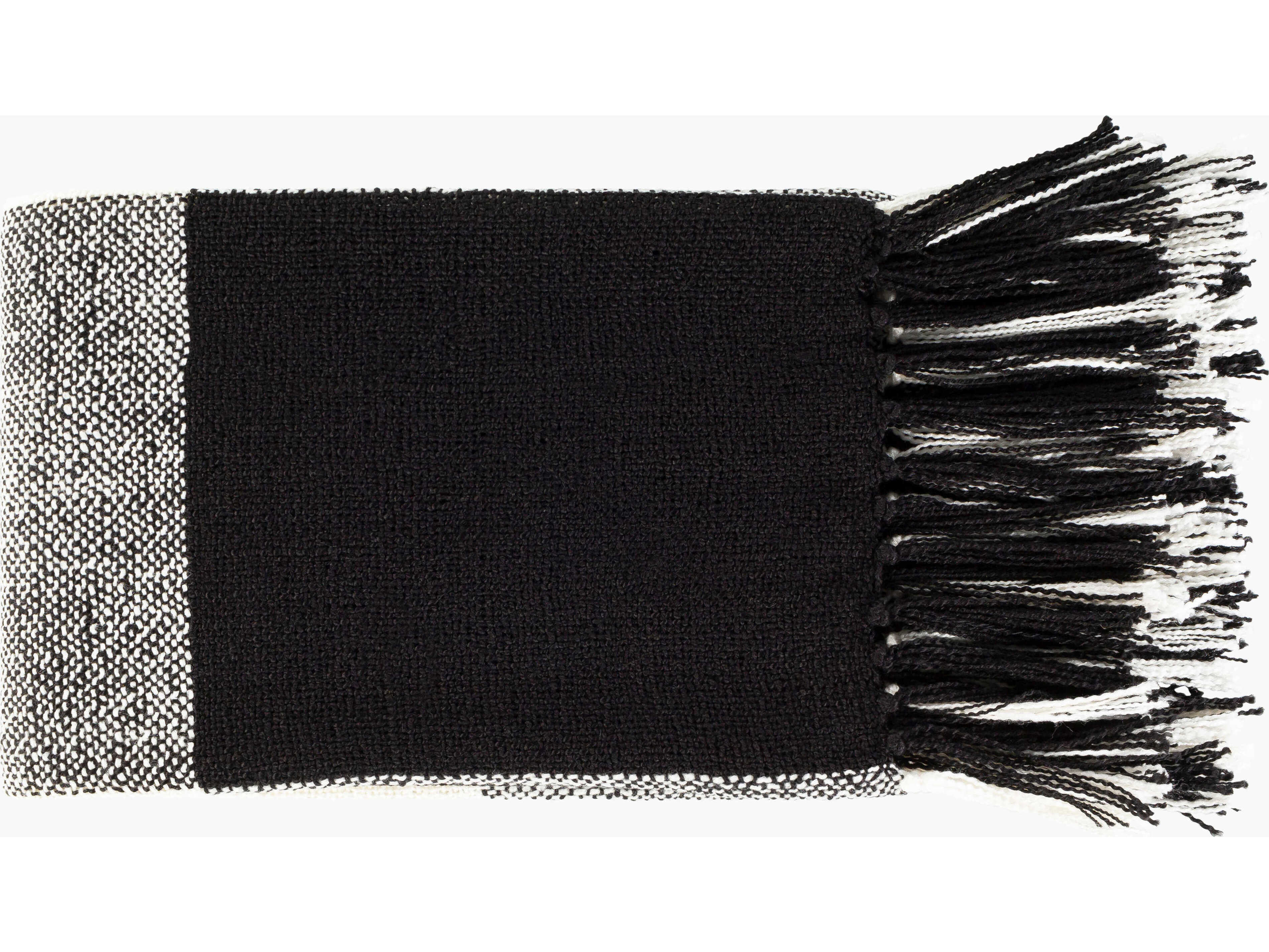 Surya Bufflonne Cream / Black Throw