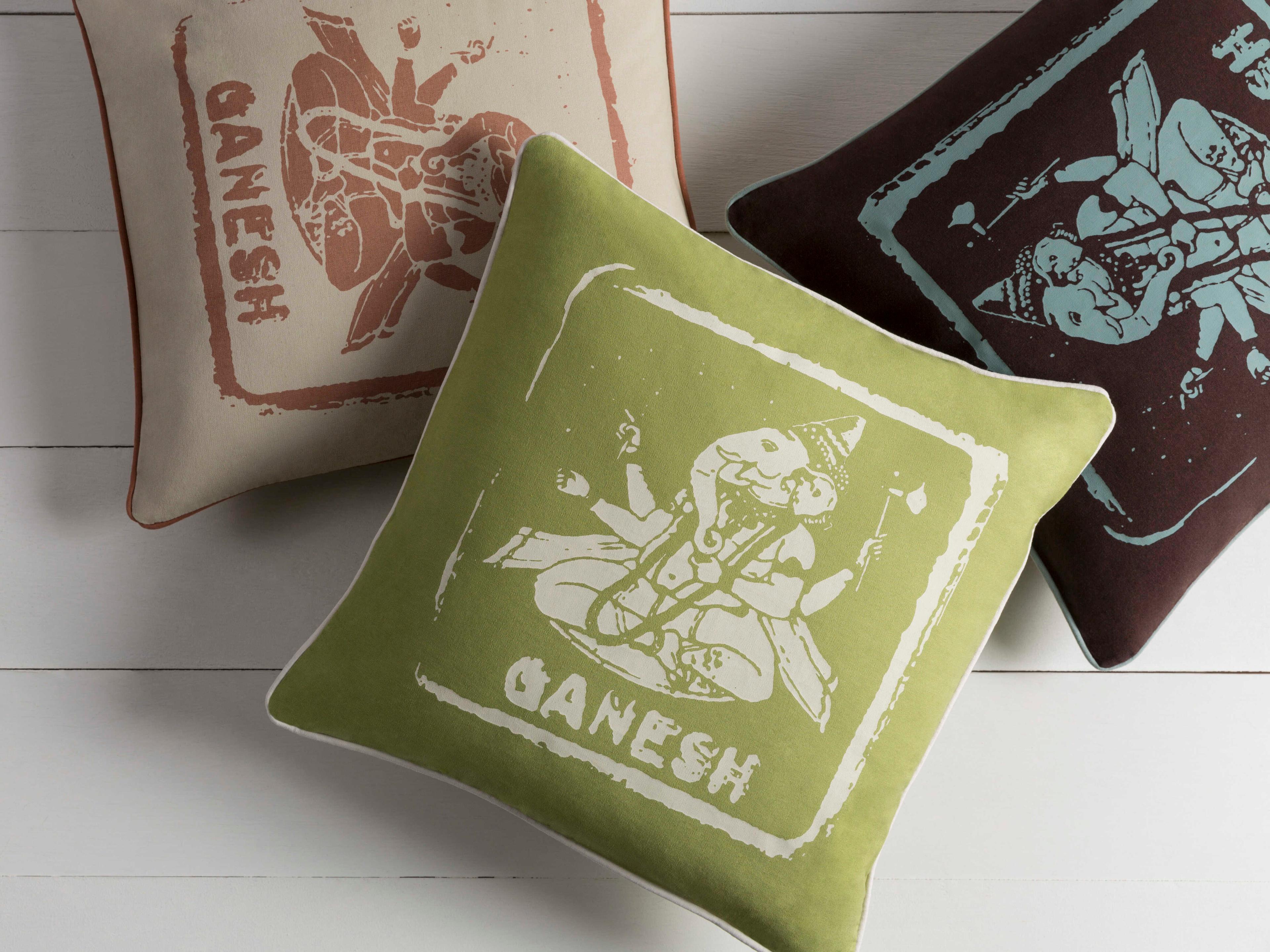 Surya Big Kid Blocks Light Olive Pillow