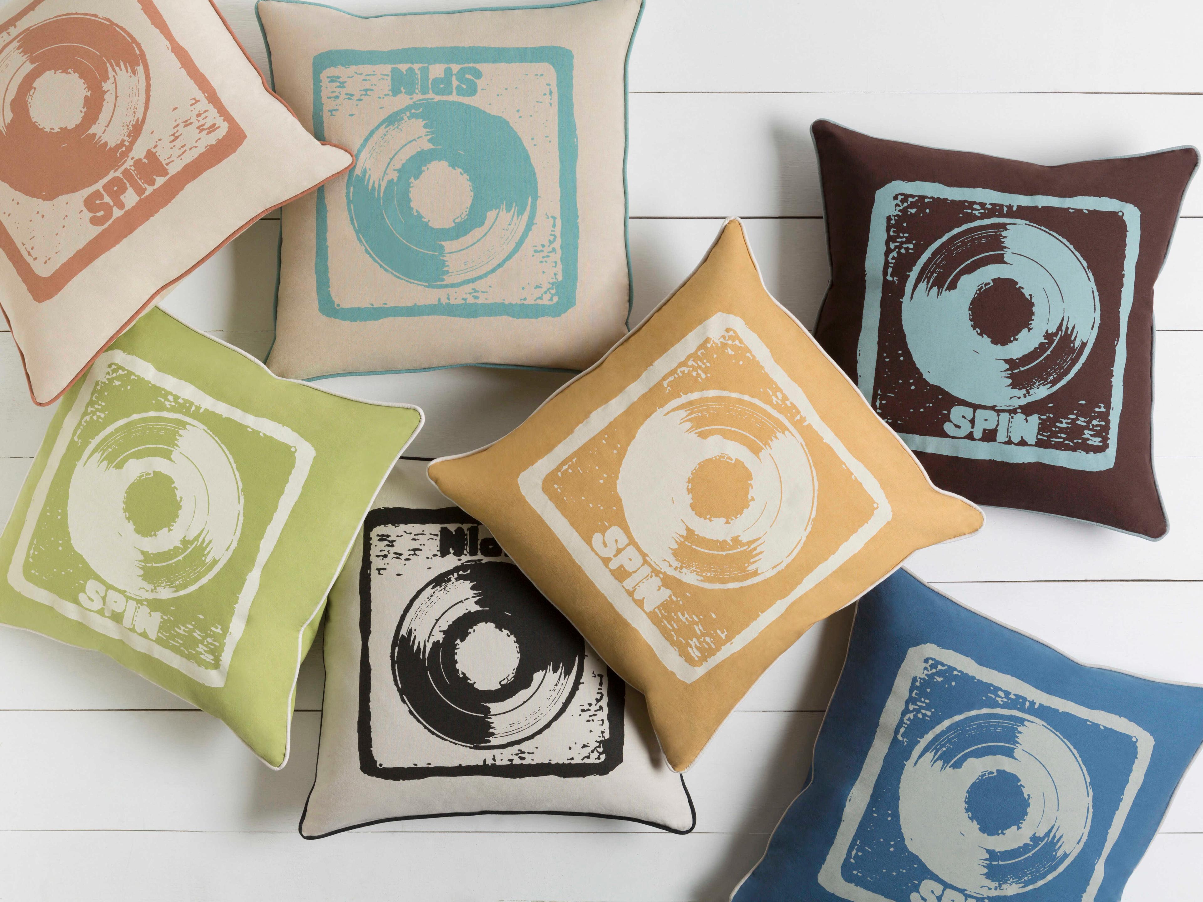 Surya Big Kid Blocks Cream Pillow