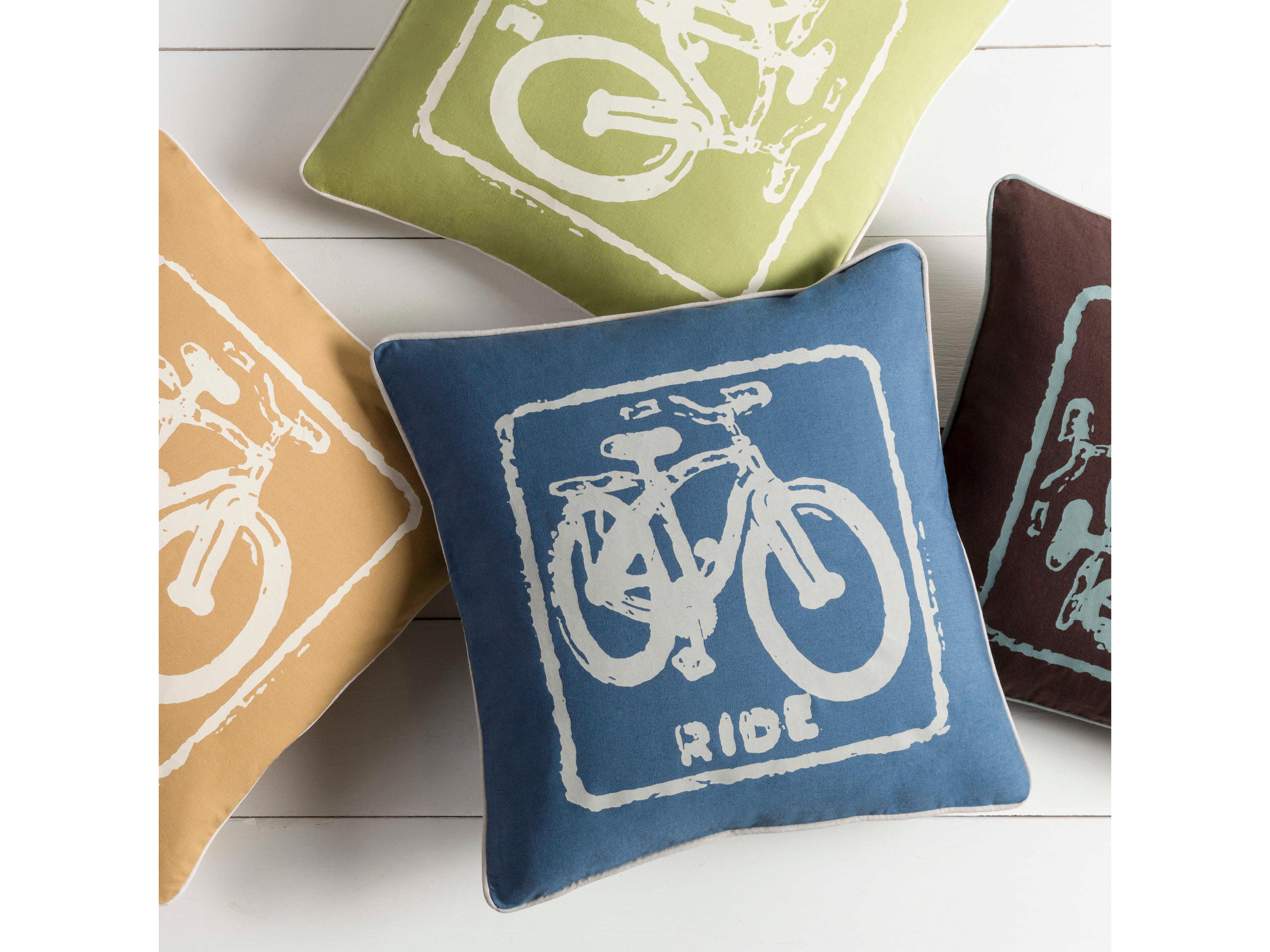 Surya Big Kid Blocks Mustard Pillow