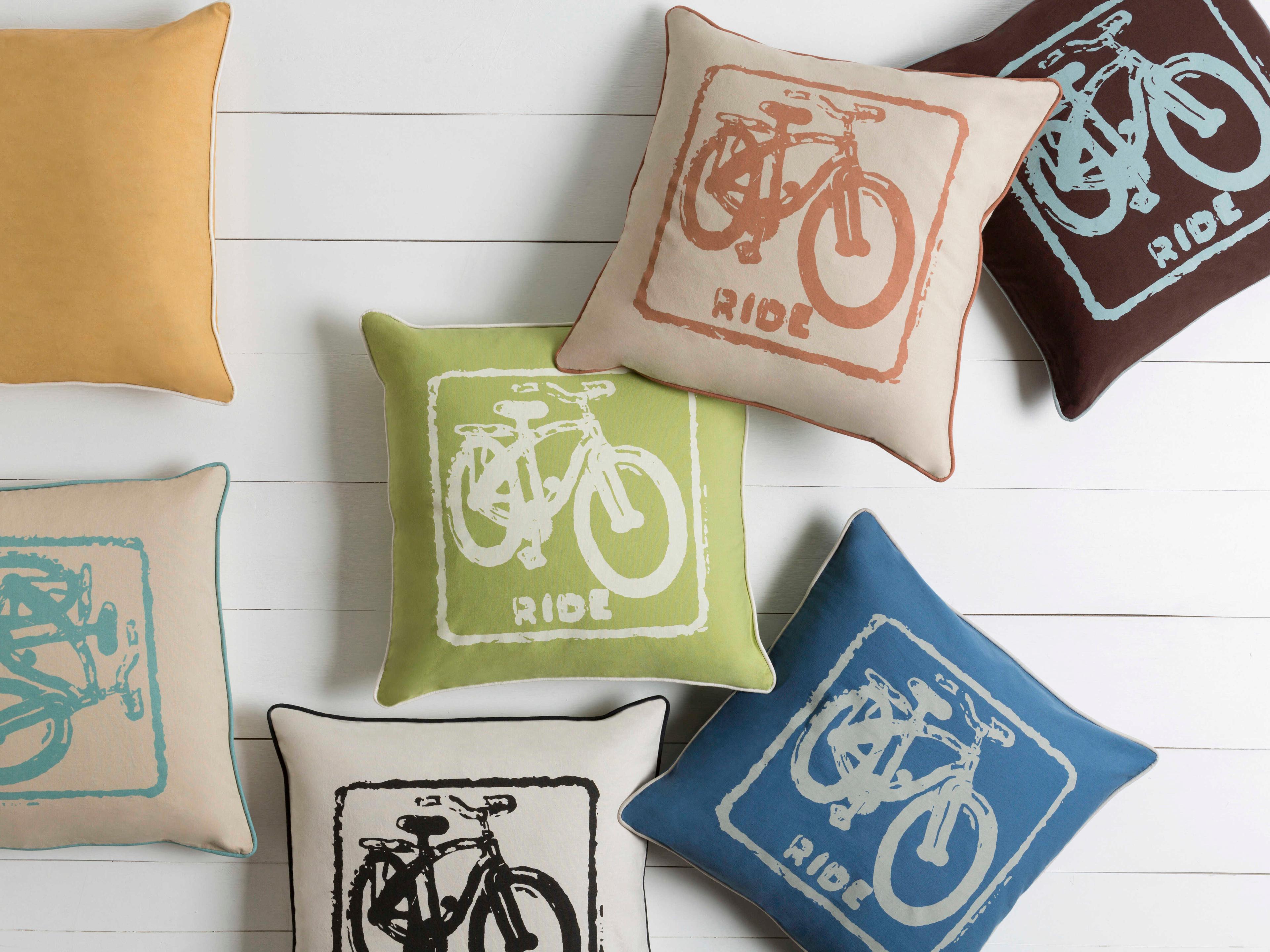 Surya Big Kid Blocks Black Pillow