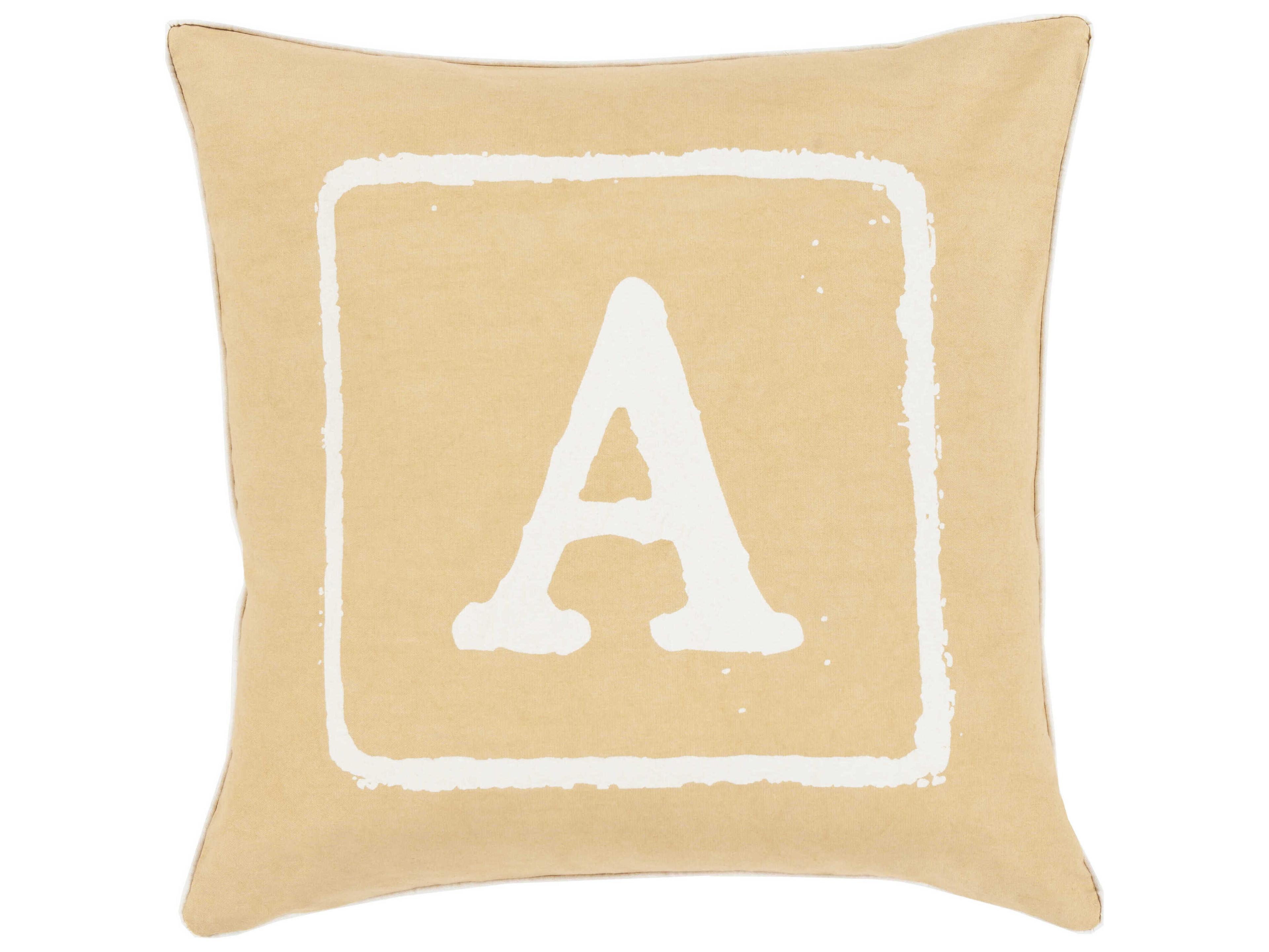 Surya Big Kid Blocks Mustard Pillow