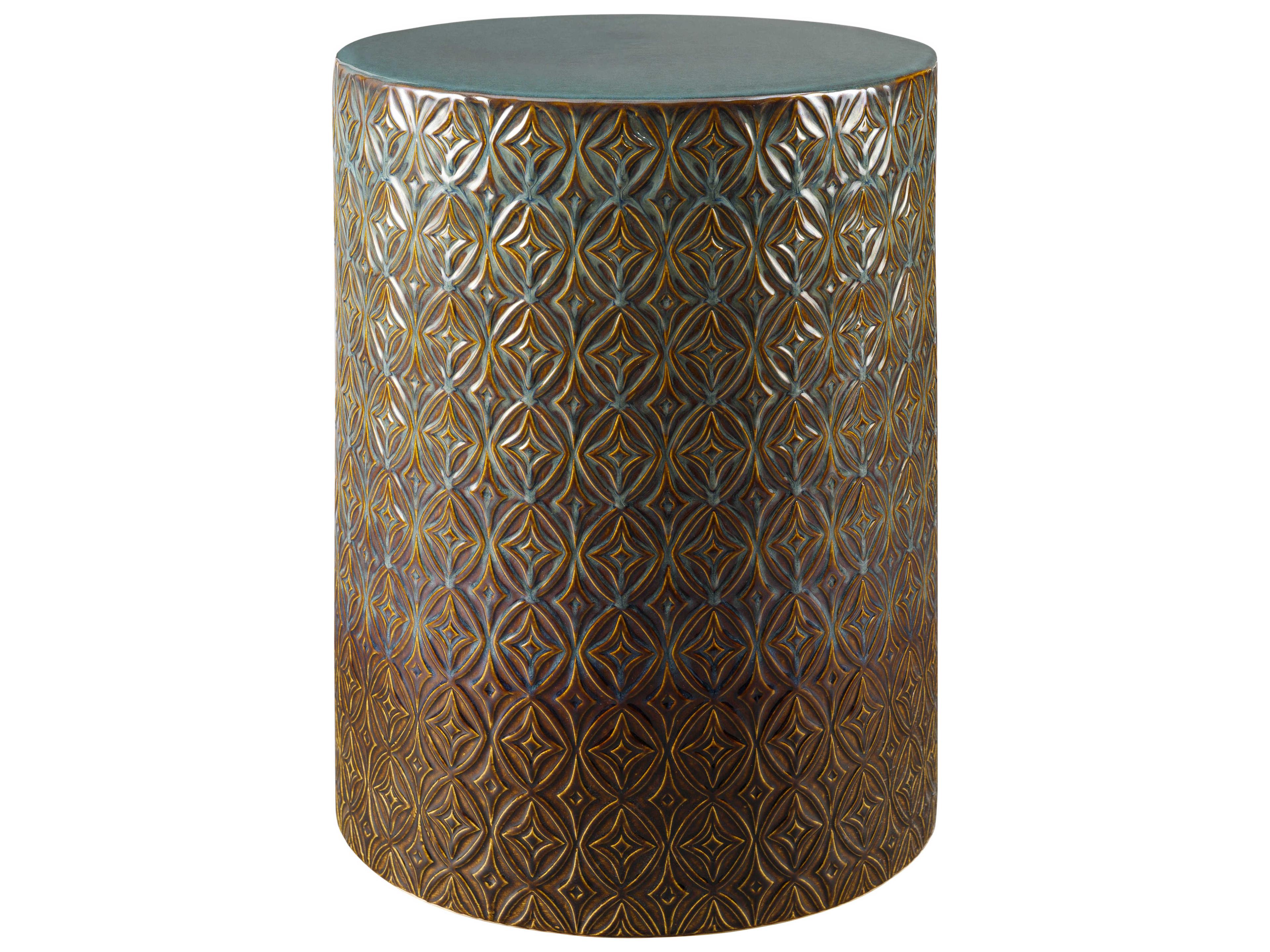 Surya Brick Lane Blue Accent Stool