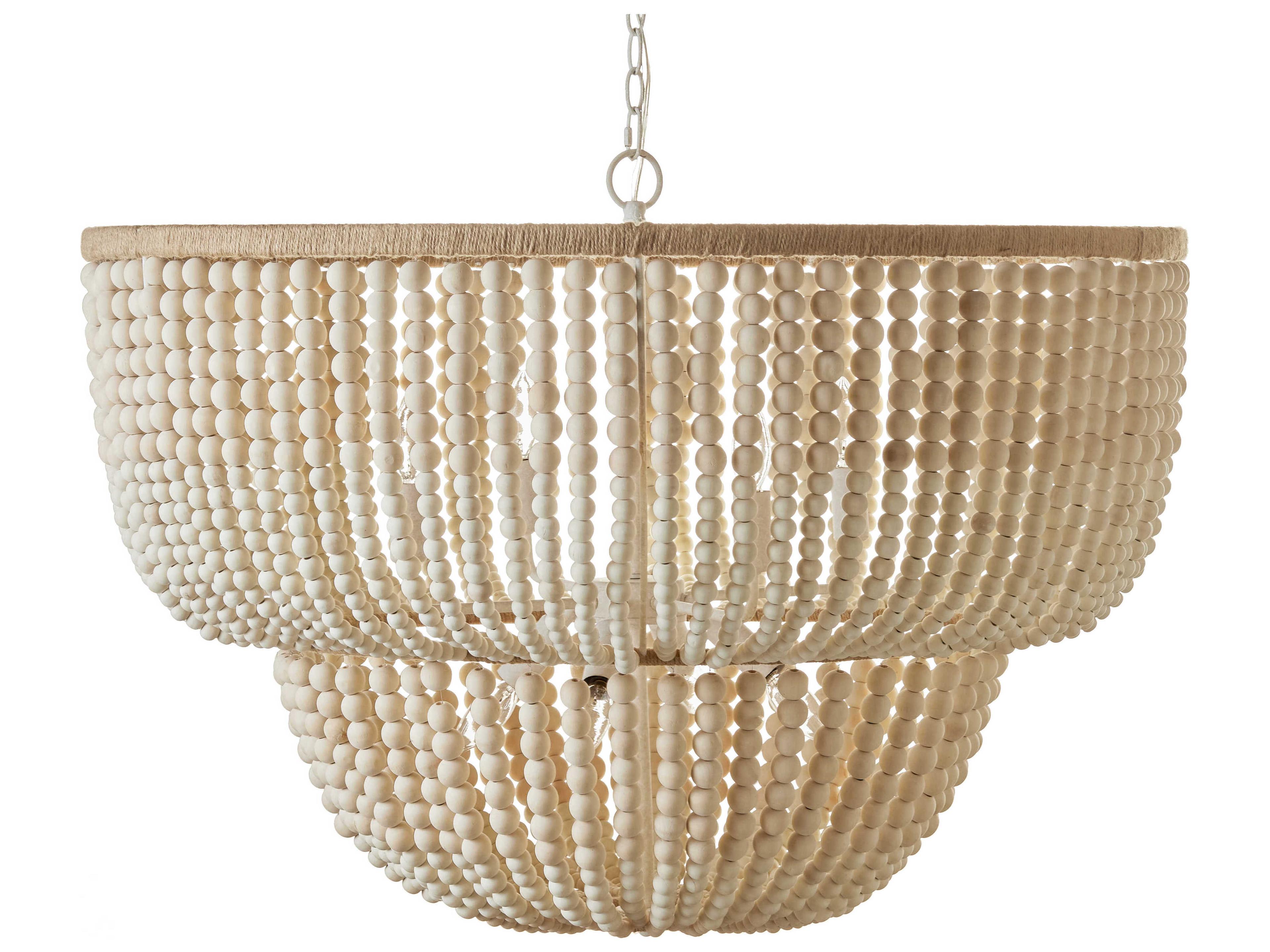 Surya Belem 8-Light Cream Off White Tiered Pendant