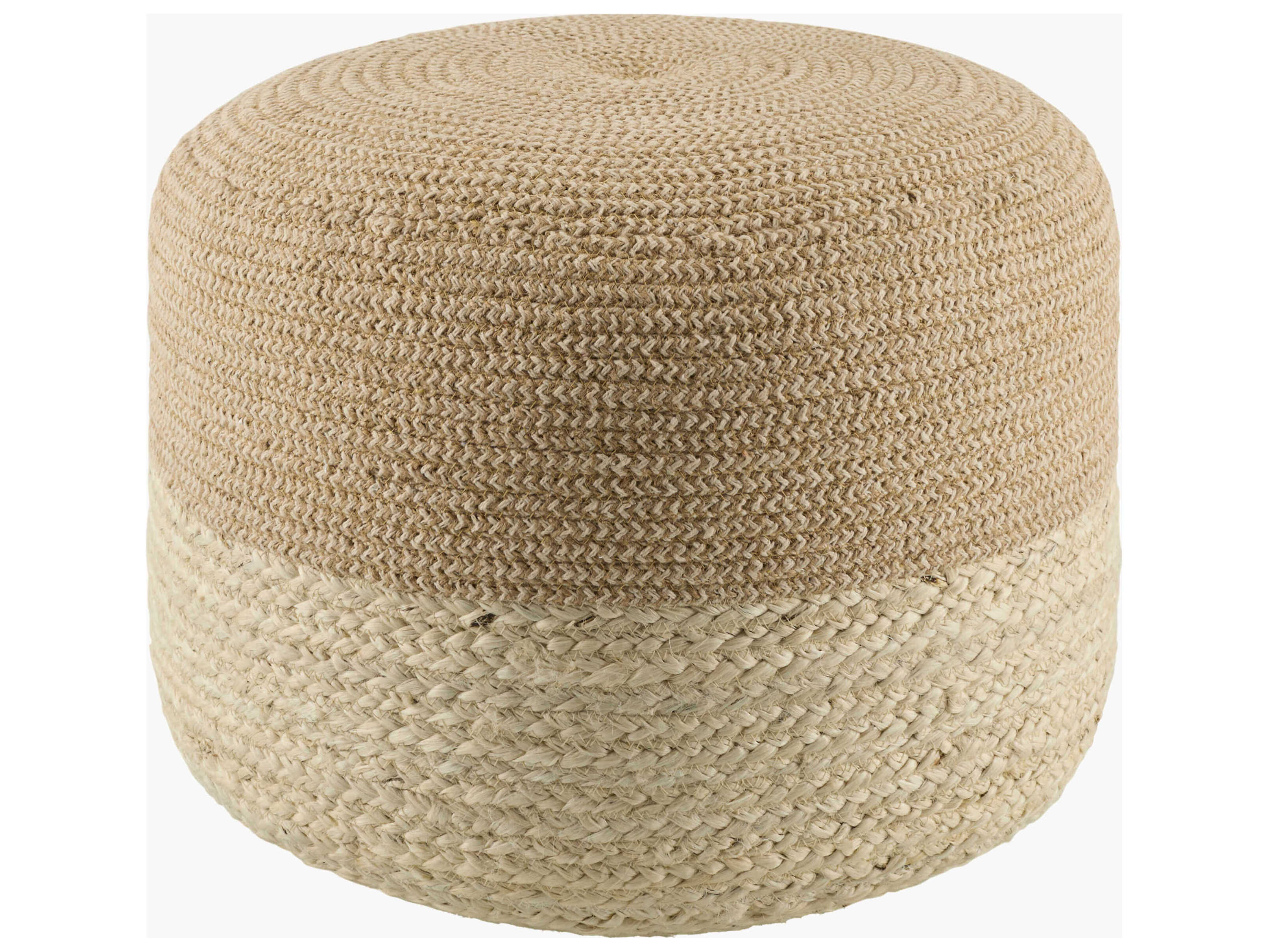 Surya Barkley Beige Pouf