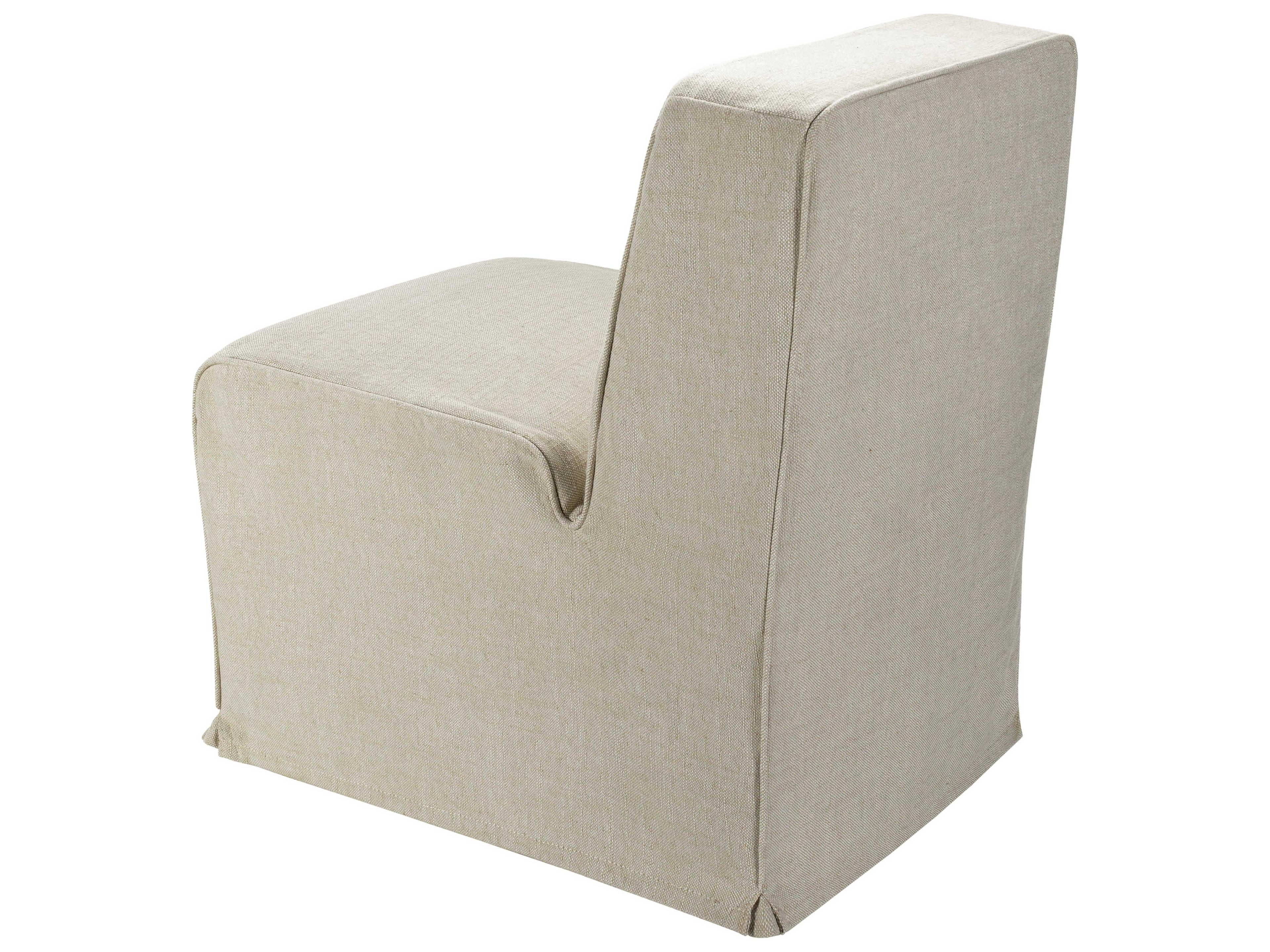 Surya Bonner Pine Wood Beige Upholstered Armless Dining Chair Set of 2