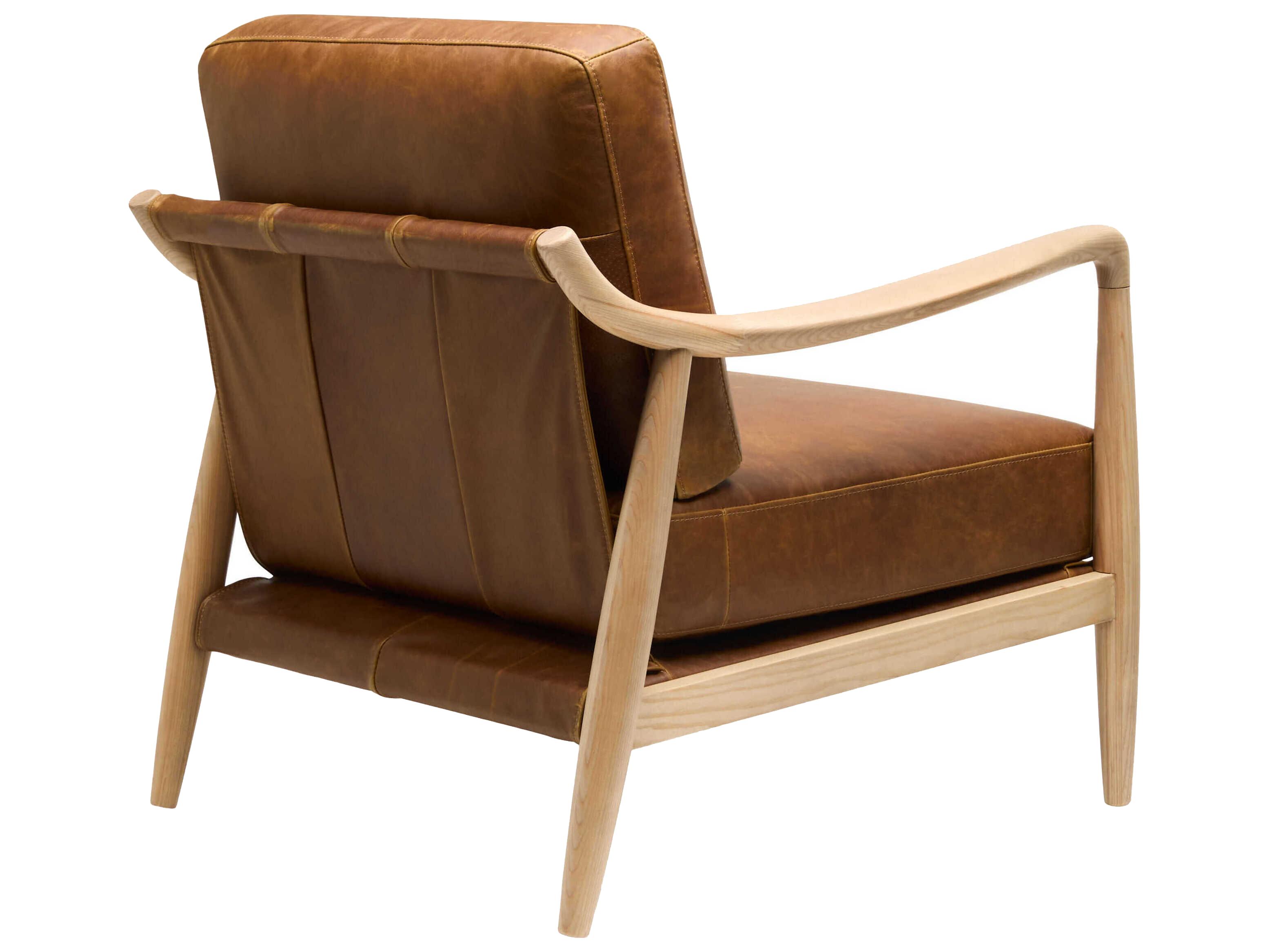 Surya Gaviota Brown Leather Accent Chair