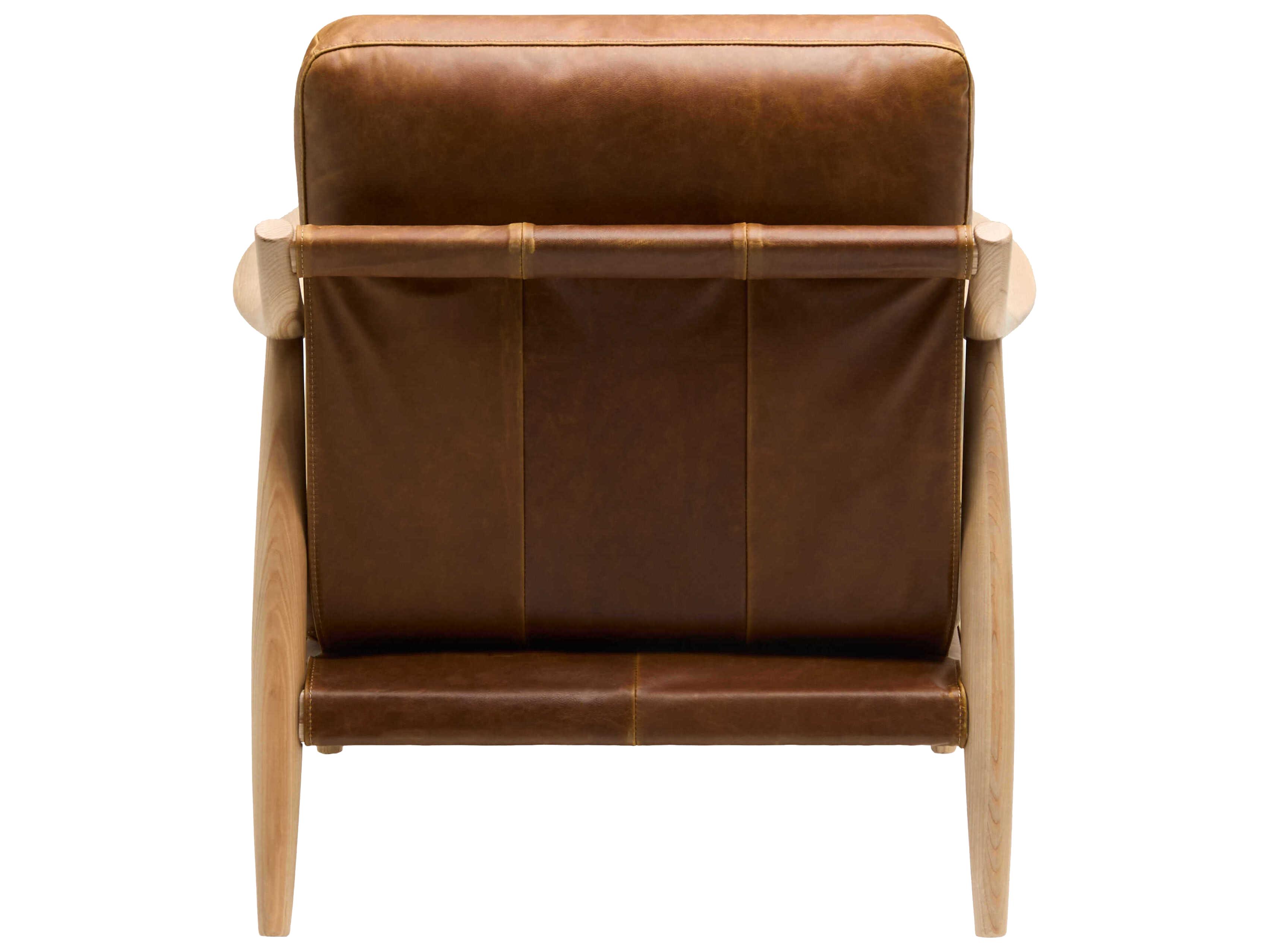 Surya Gaviota Brown Leather Accent Chair