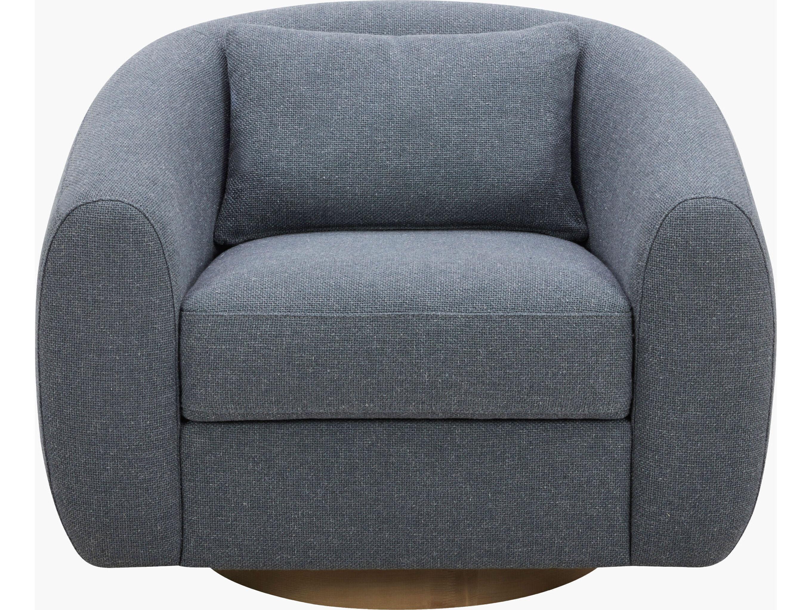 Surya Becki Owens Loma Swivel Blue Accent Chair