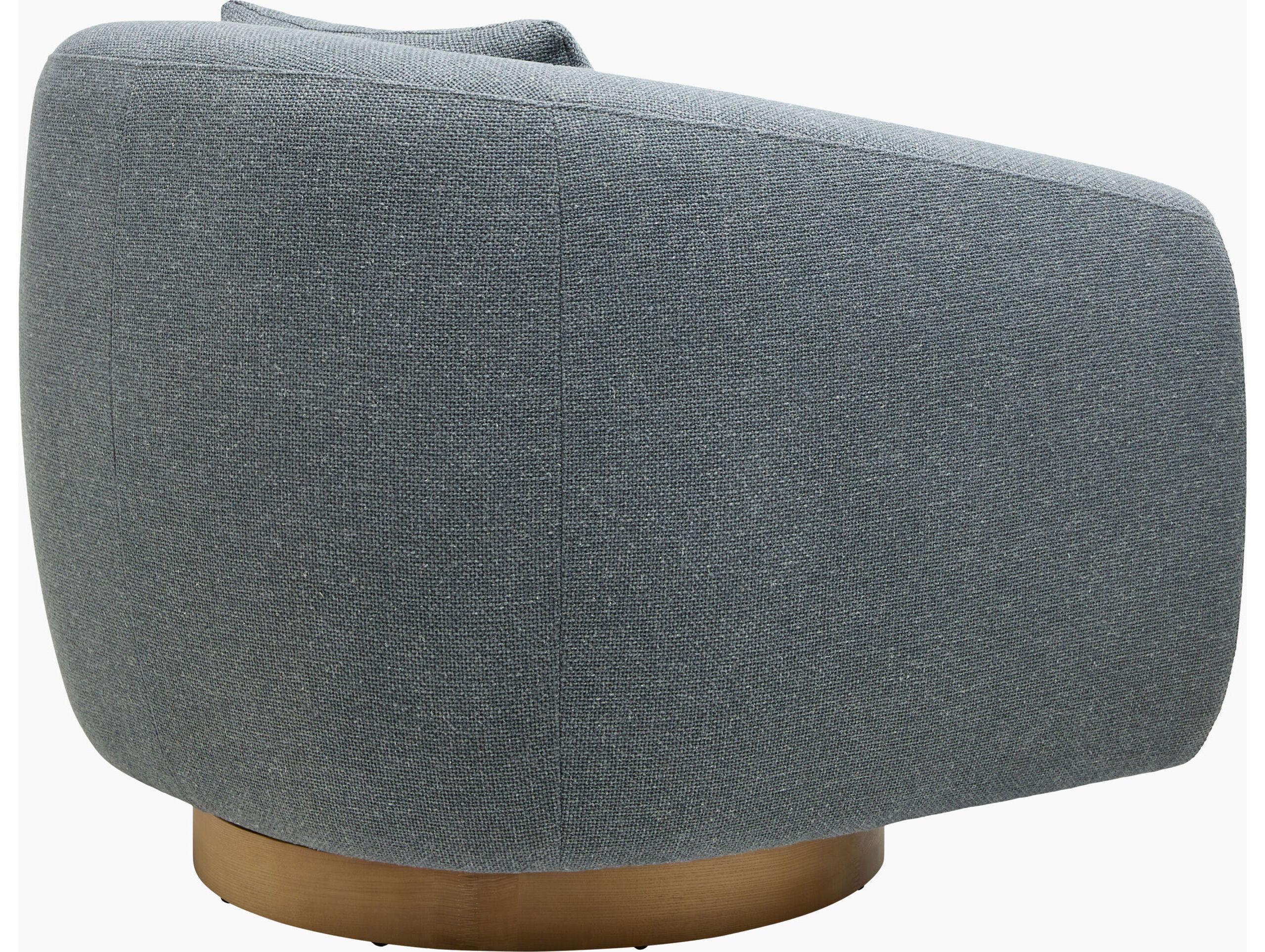 Surya Becki Owens Loma Swivel Blue Accent Chair